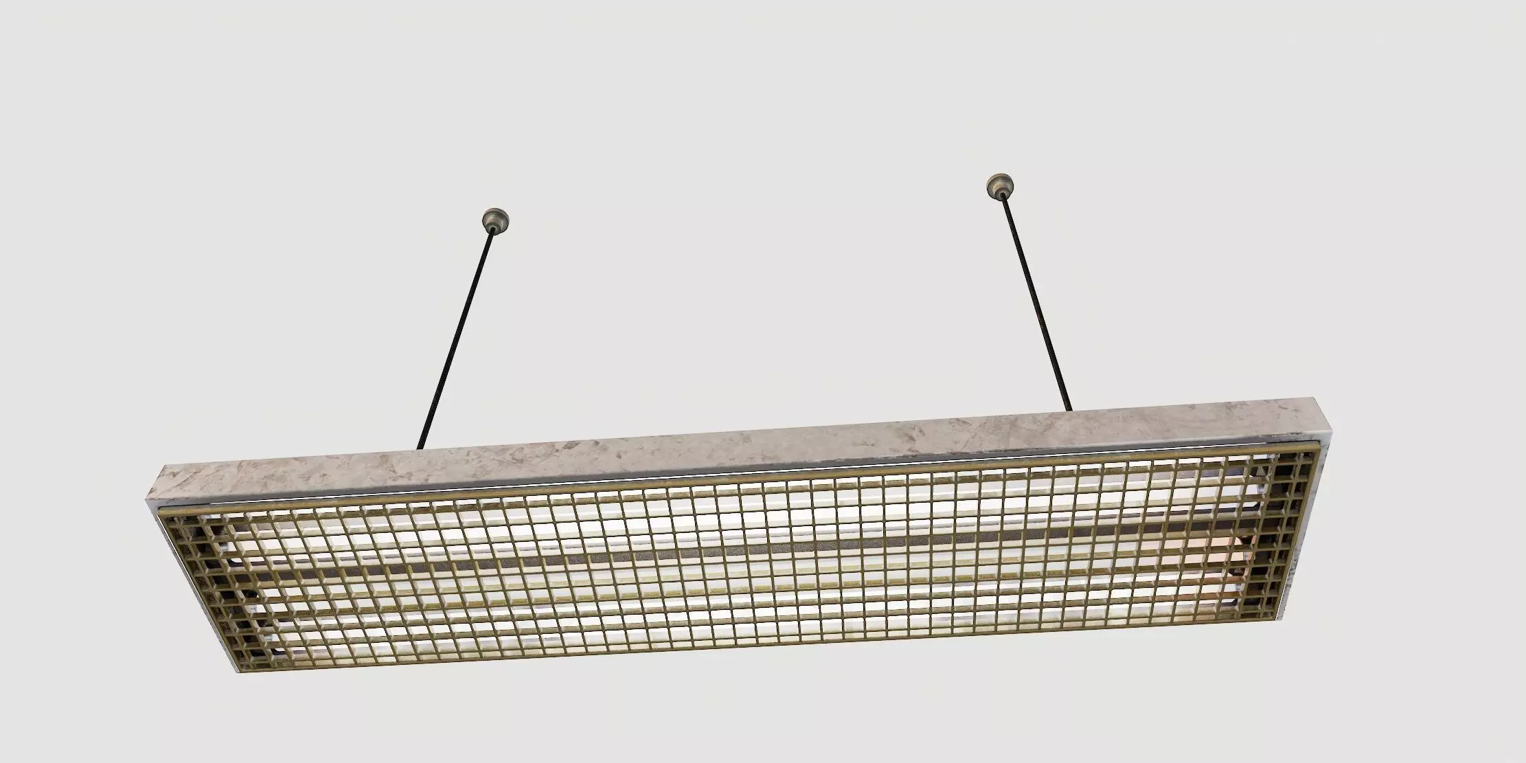 vintage fluorescent Ceiling Lamp Low-poly 3D model_34
