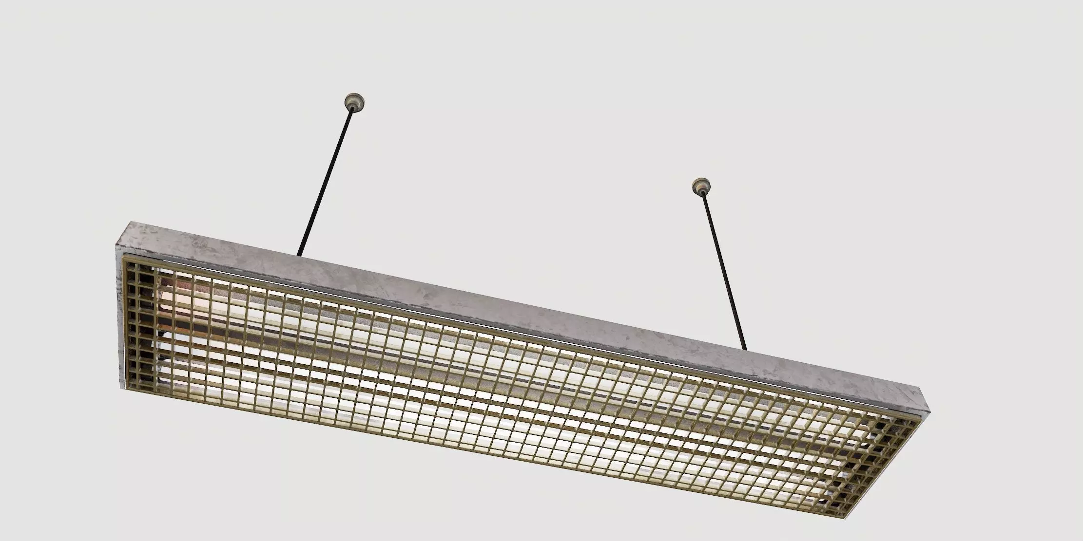 vintage fluorescent Ceiling Lamp Low-poly 3D model_56