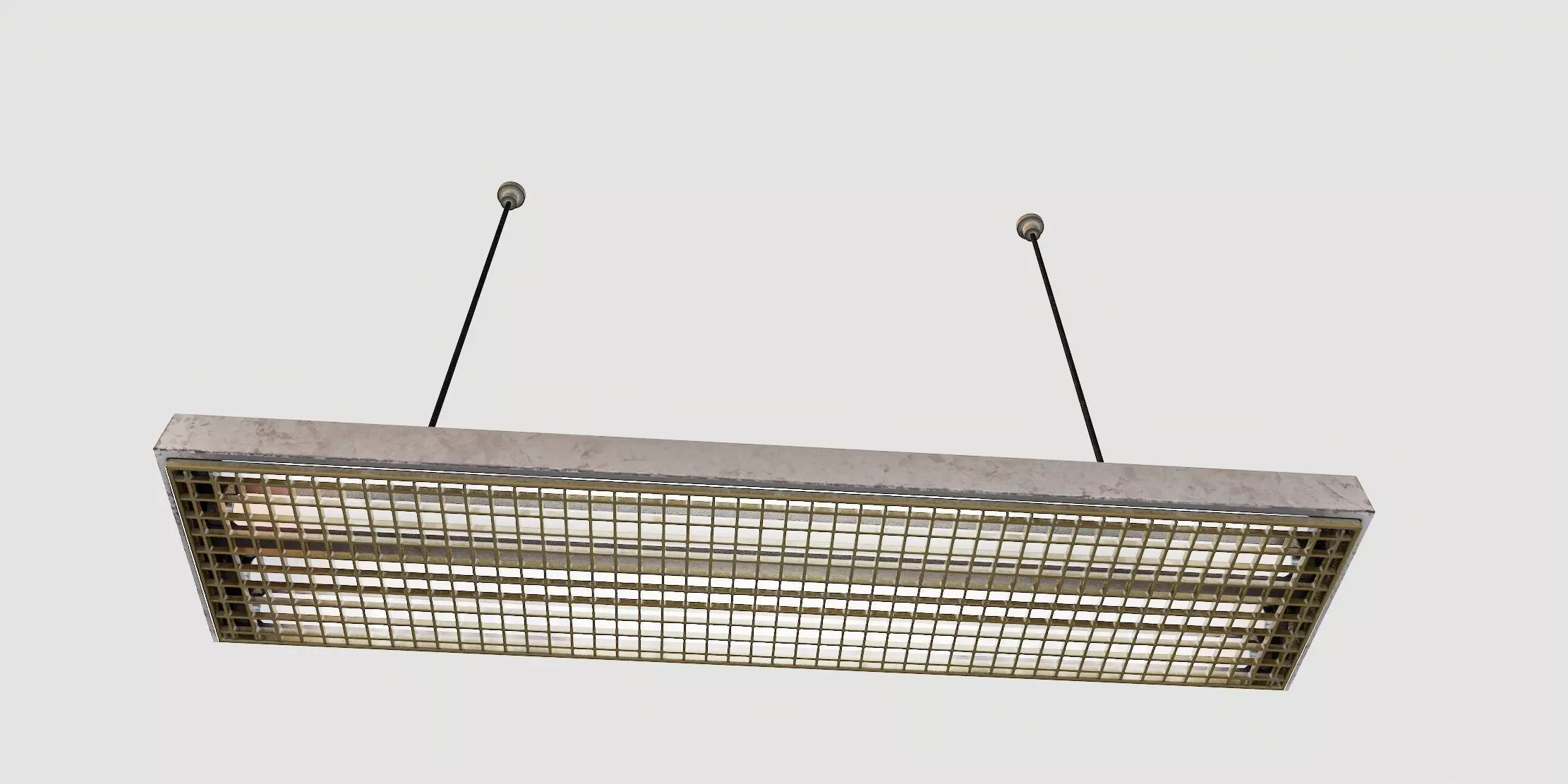 vintage fluorescent Ceiling Lamp Low-poly 3D model_42