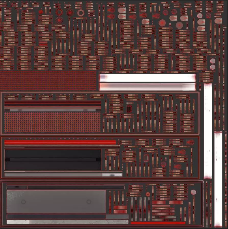 vintage fluorescent Ceiling Lamp Low-poly 3D model_12