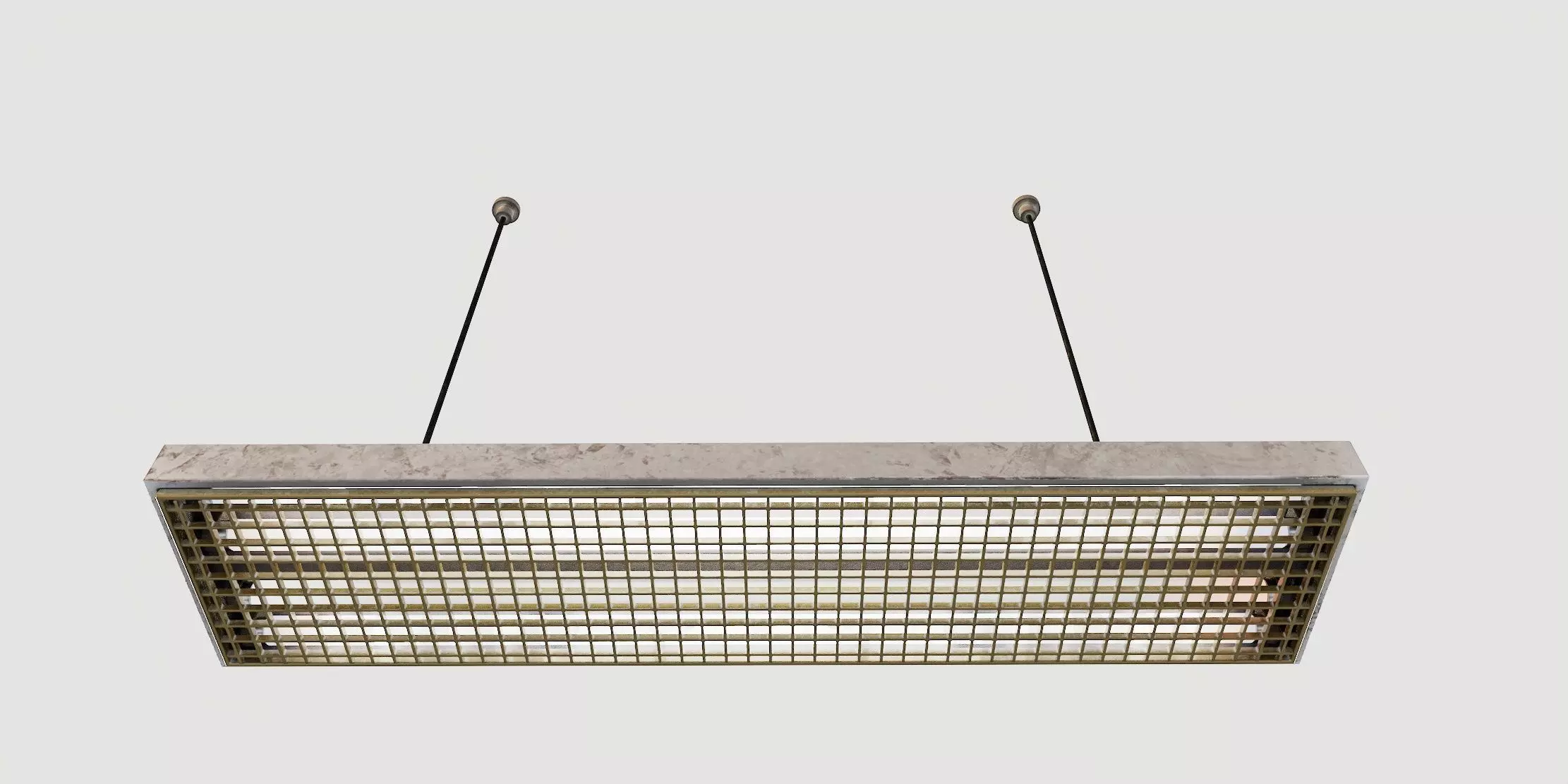 vintage fluorescent Ceiling Lamp Low-poly 3D model_39