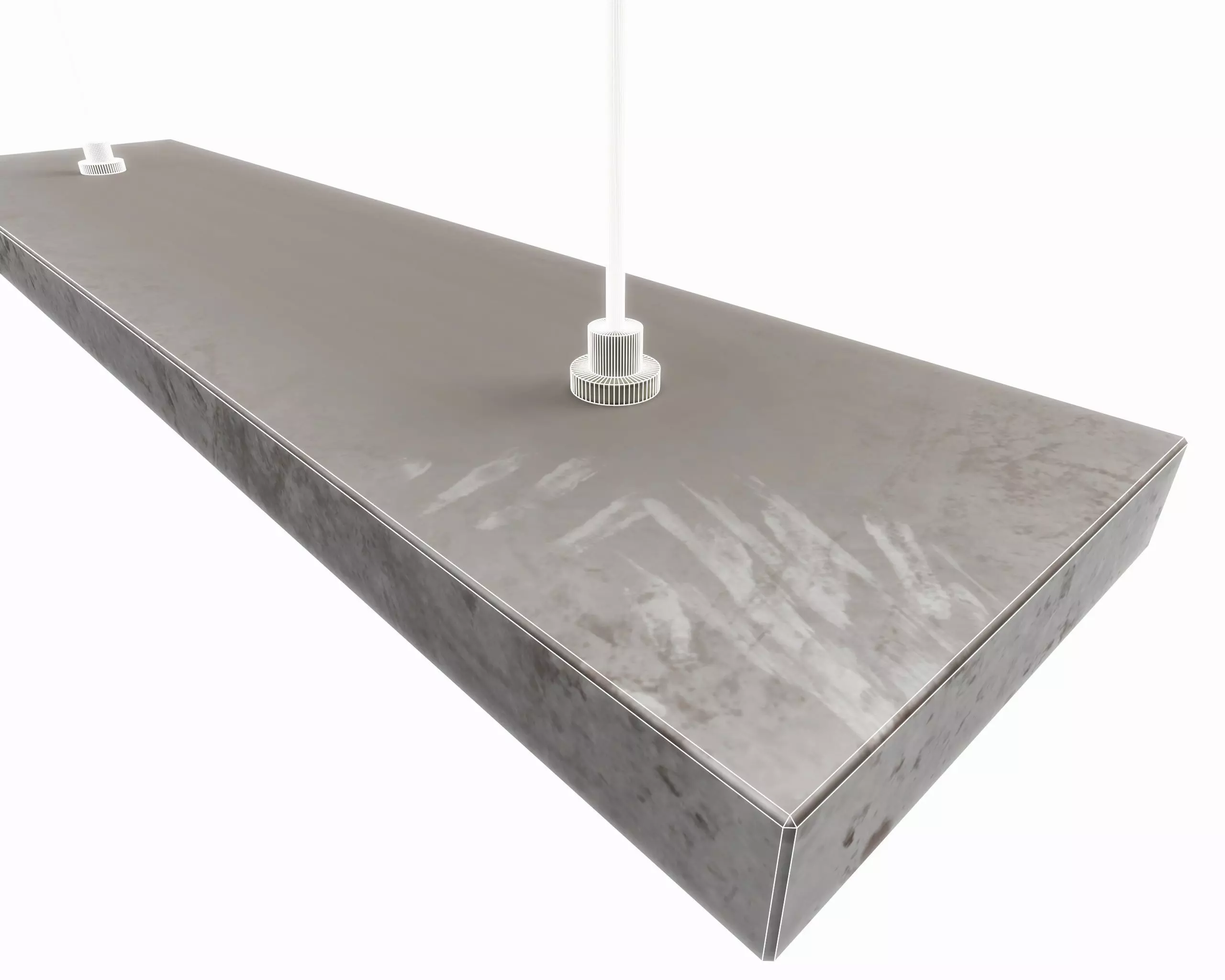 vintage fluorescent Ceiling Lamp Low-poly 3D model_8