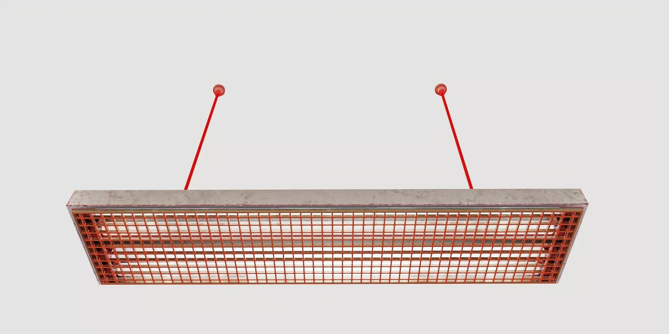 vintage fluorescent Ceiling Lamp Low-poly 3D model_16