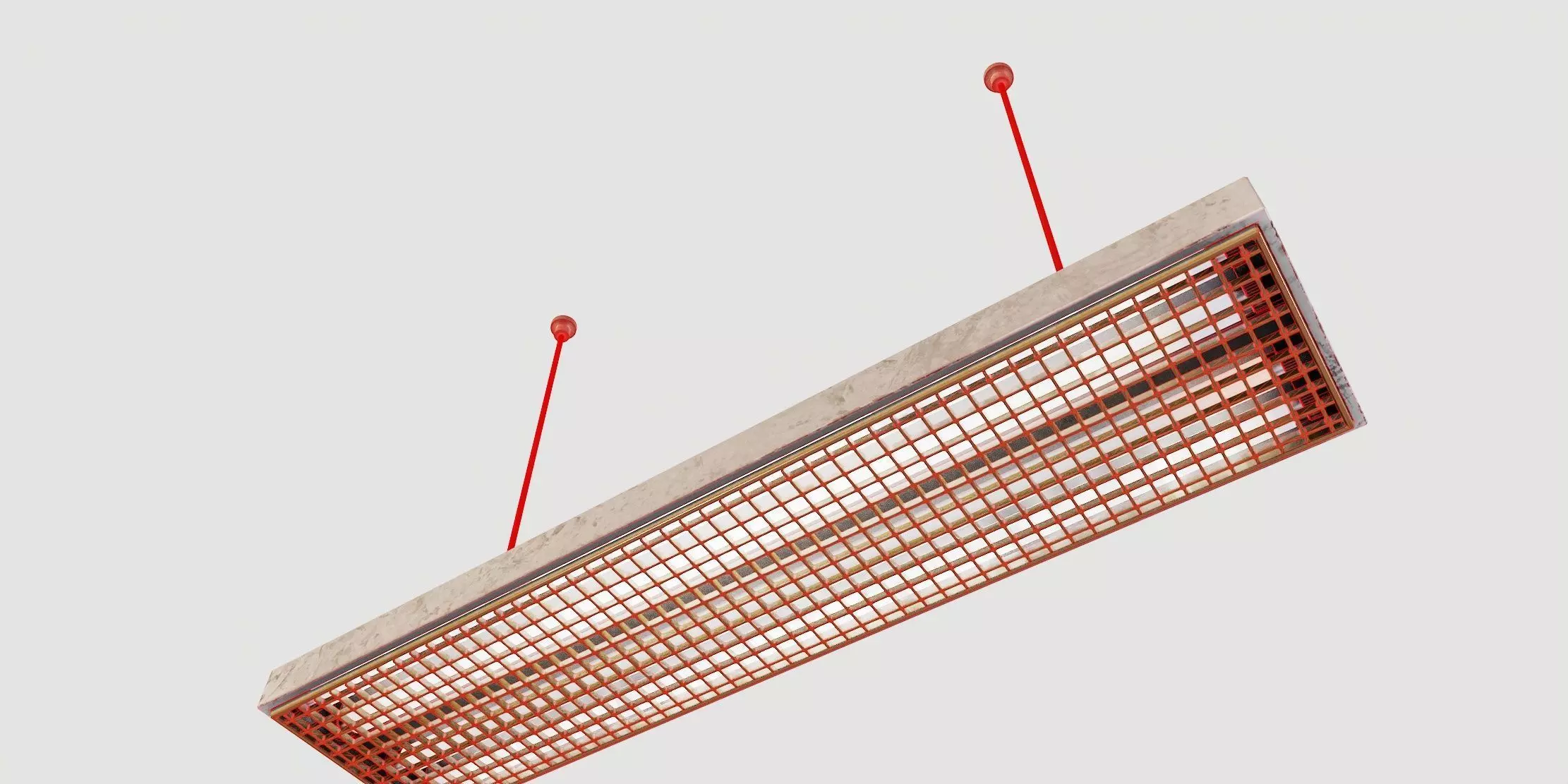 vintage fluorescent Ceiling Lamp Low-poly 3D model_57