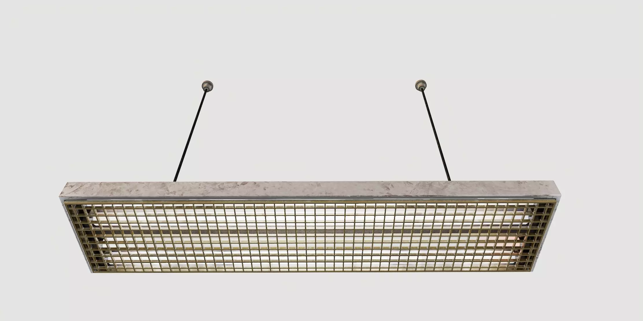 vintage fluorescent Ceiling Lamp Low-poly 3D model_17