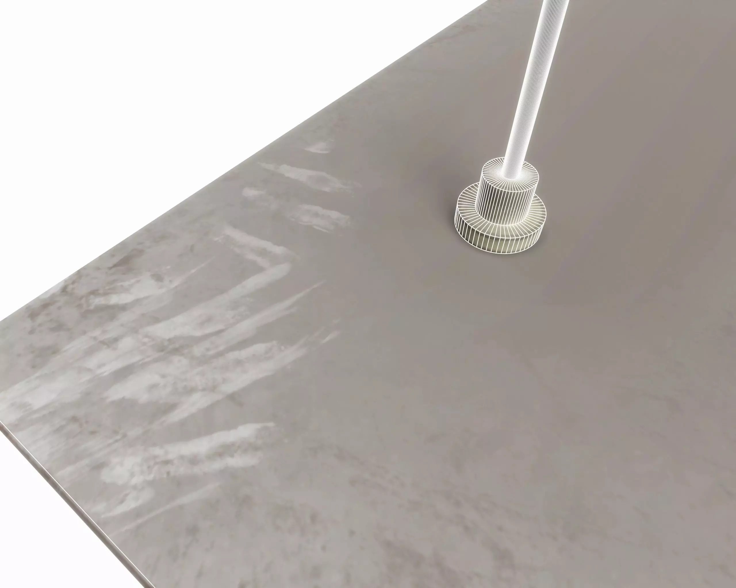 vintage fluorescent Ceiling Lamp Low-poly 3D model_11