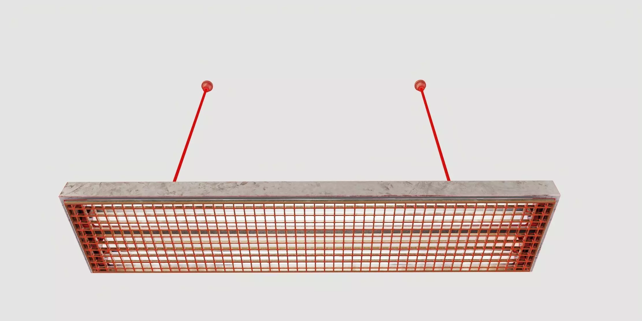 vintage fluorescent Ceiling Lamp Low-poly 3D model_47