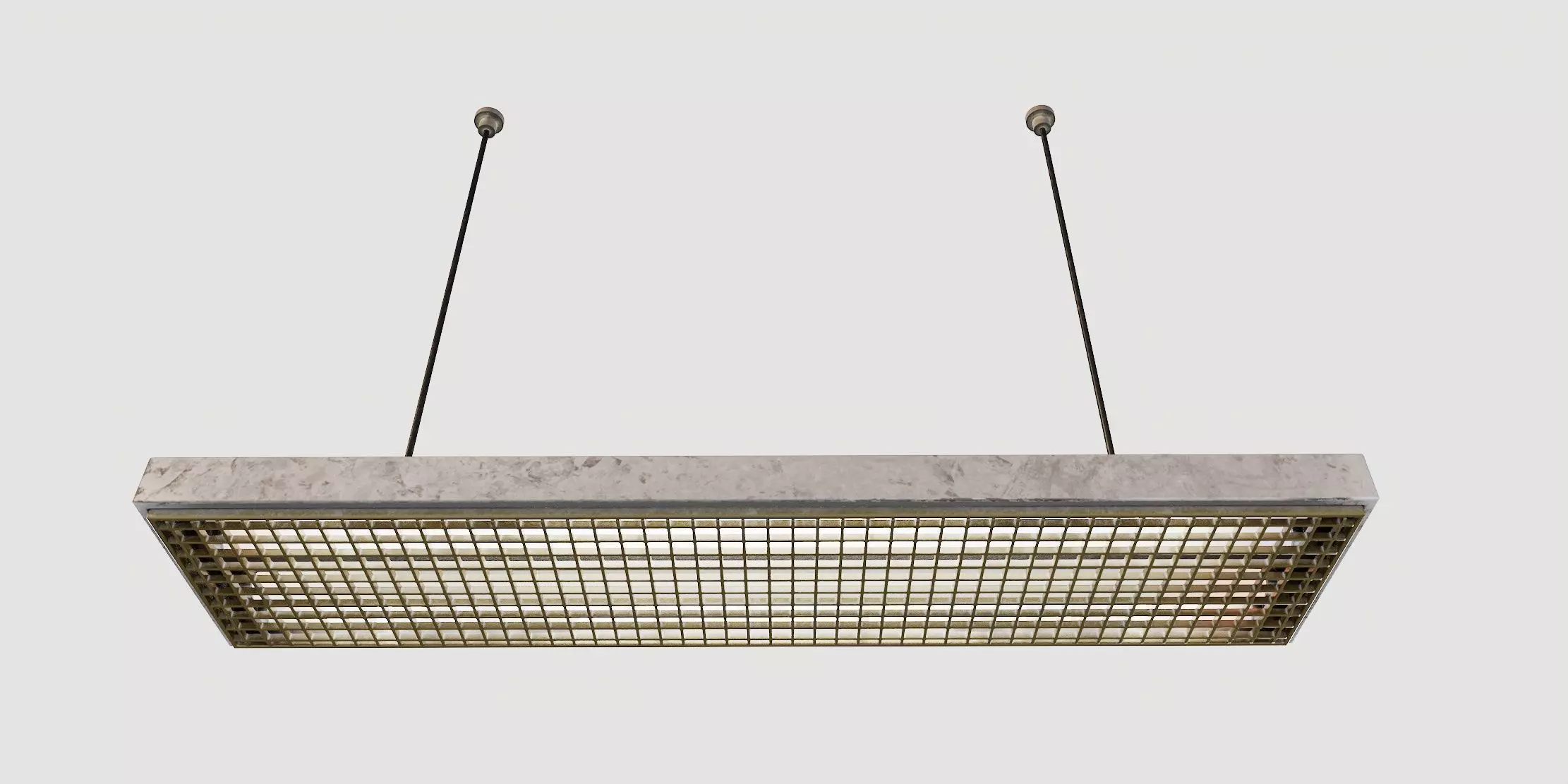 vintage fluorescent Ceiling Lamp Low-poly 3D model_25