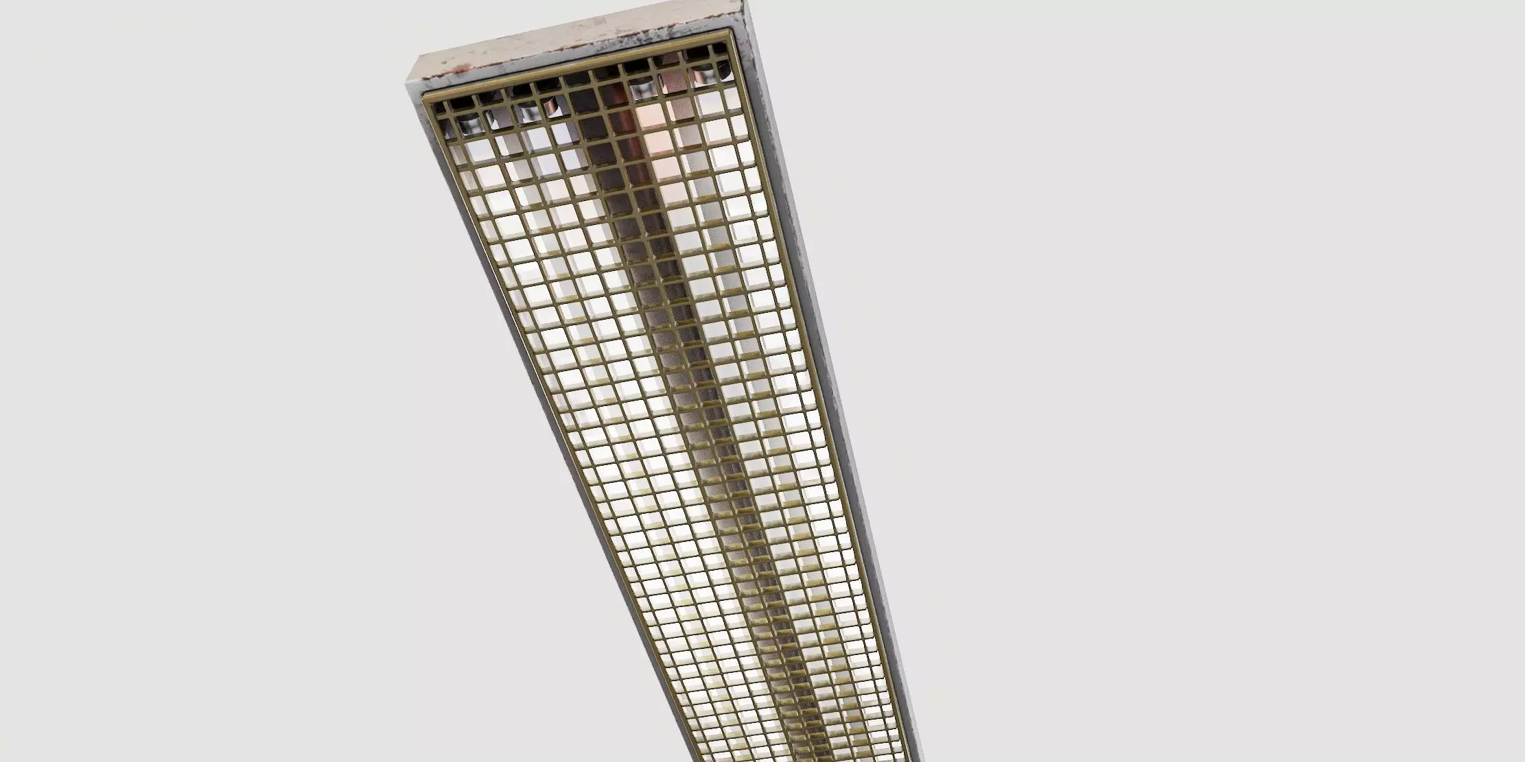 vintage fluorescent Ceiling Lamp Low-poly 3D model_41