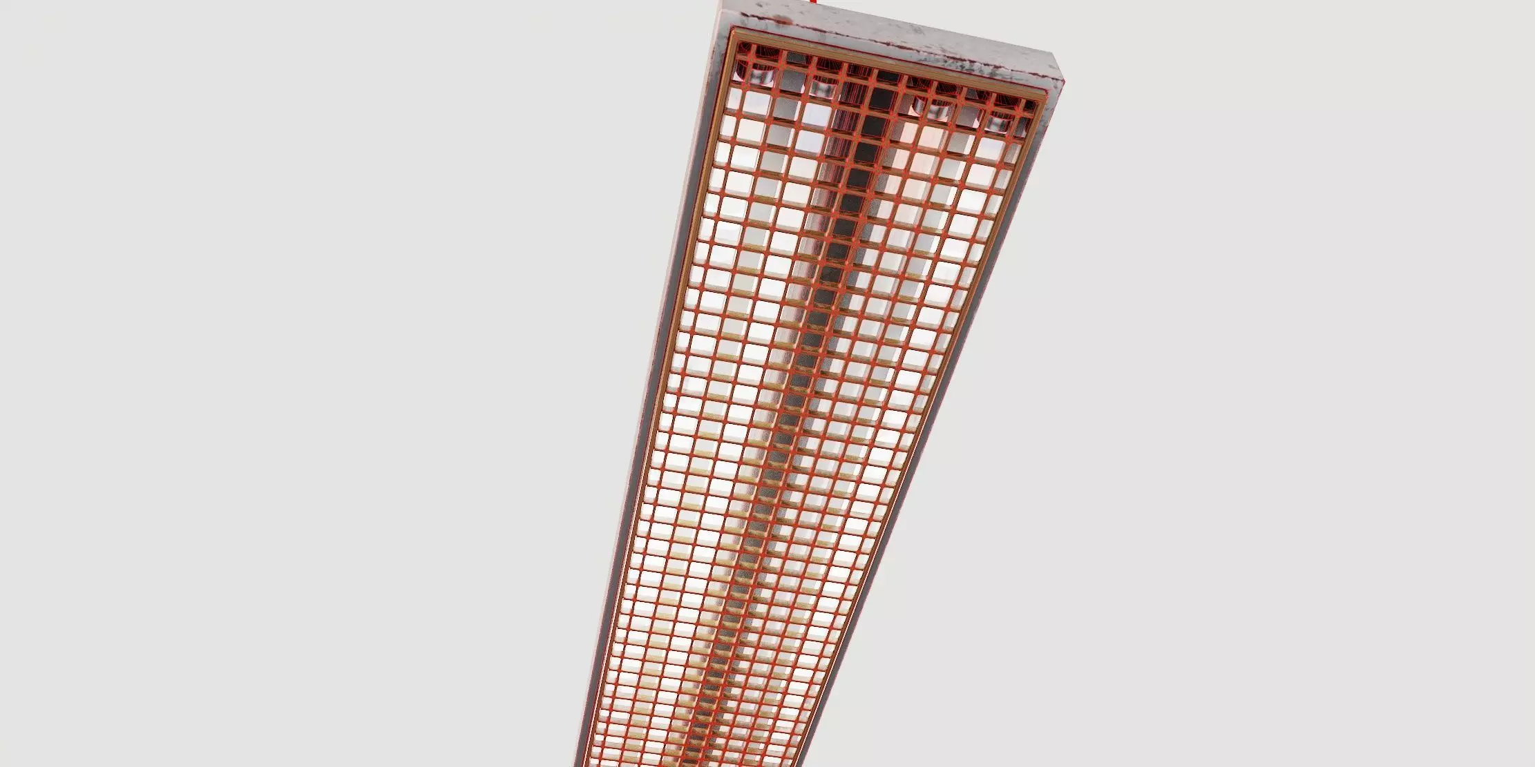 vintage fluorescent Ceiling Lamp Low-poly 3D model_52