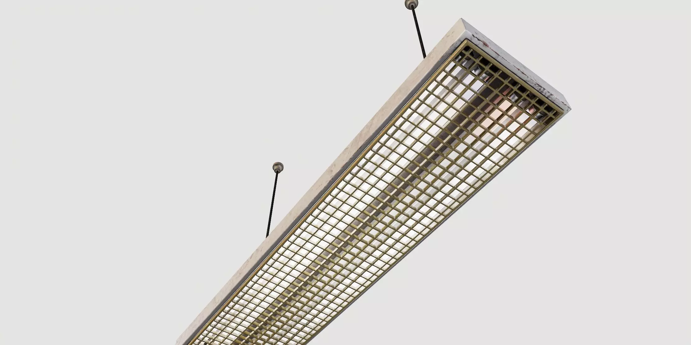 vintage fluorescent Ceiling Lamp Low-poly 3D model_59