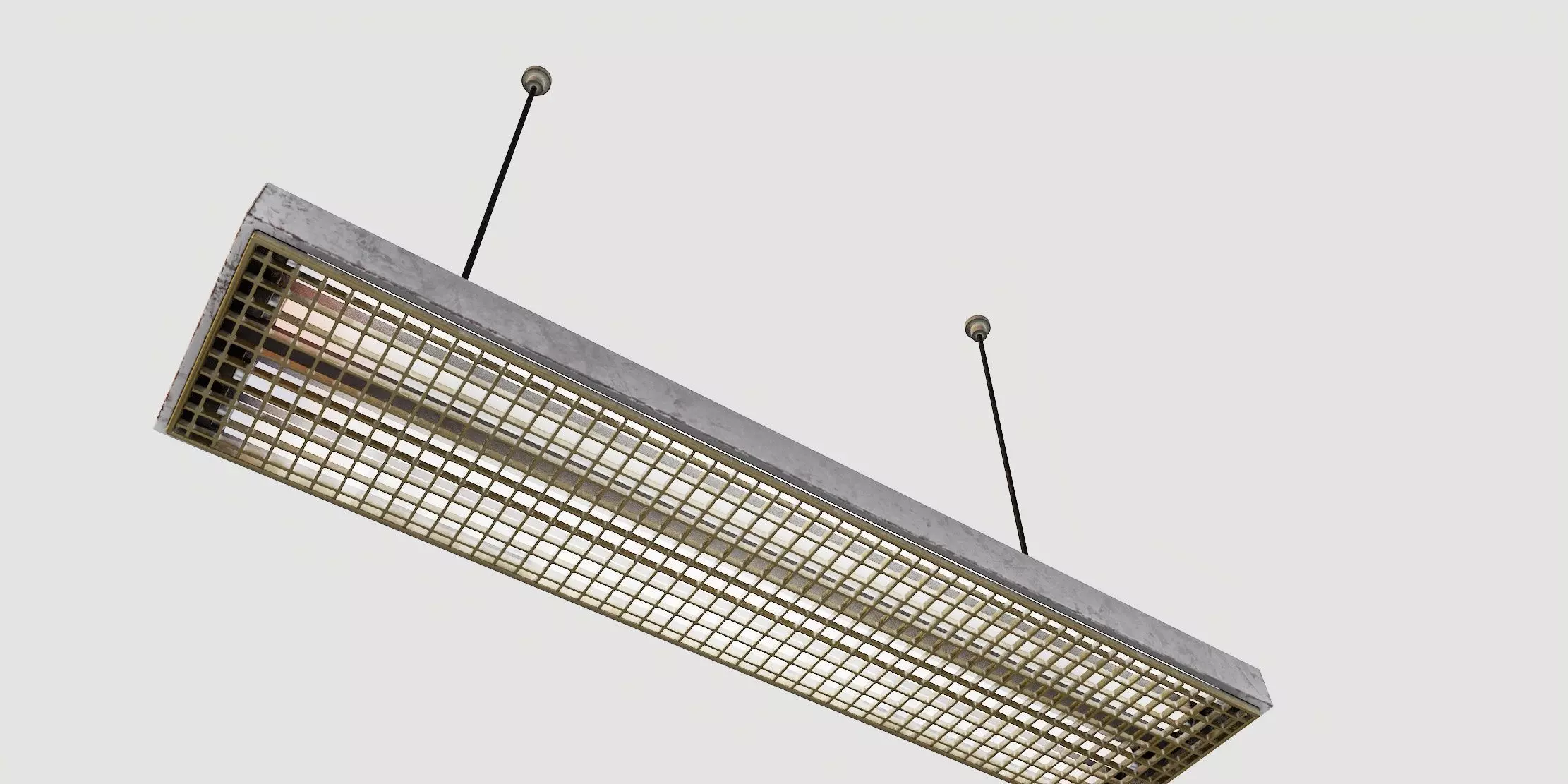 vintage fluorescent Ceiling Lamp Low-poly 3D model_33