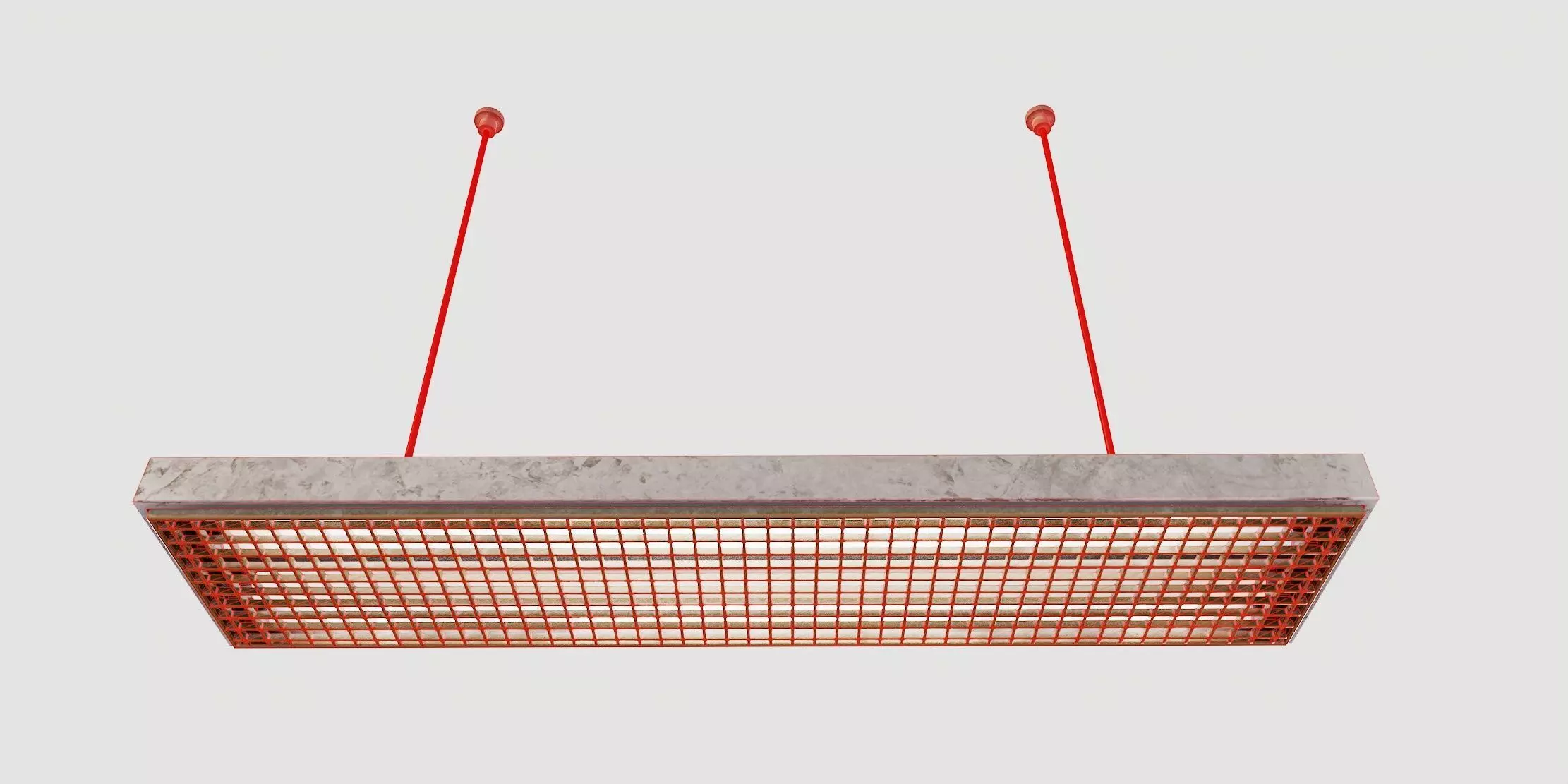 vintage fluorescent Ceiling Lamp Low-poly 3D model_43