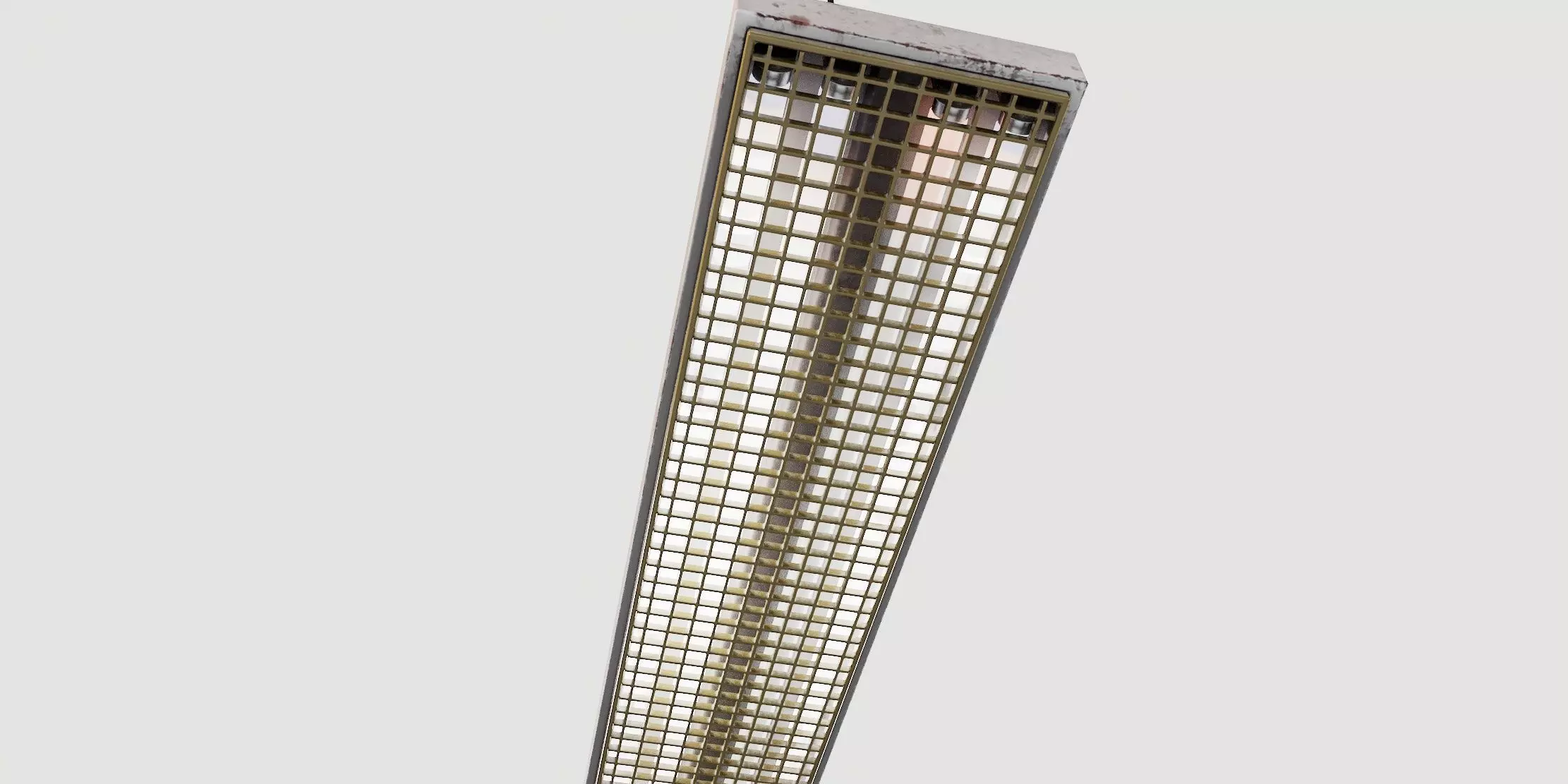 vintage fluorescent Ceiling Lamp Low-poly 3D model_38