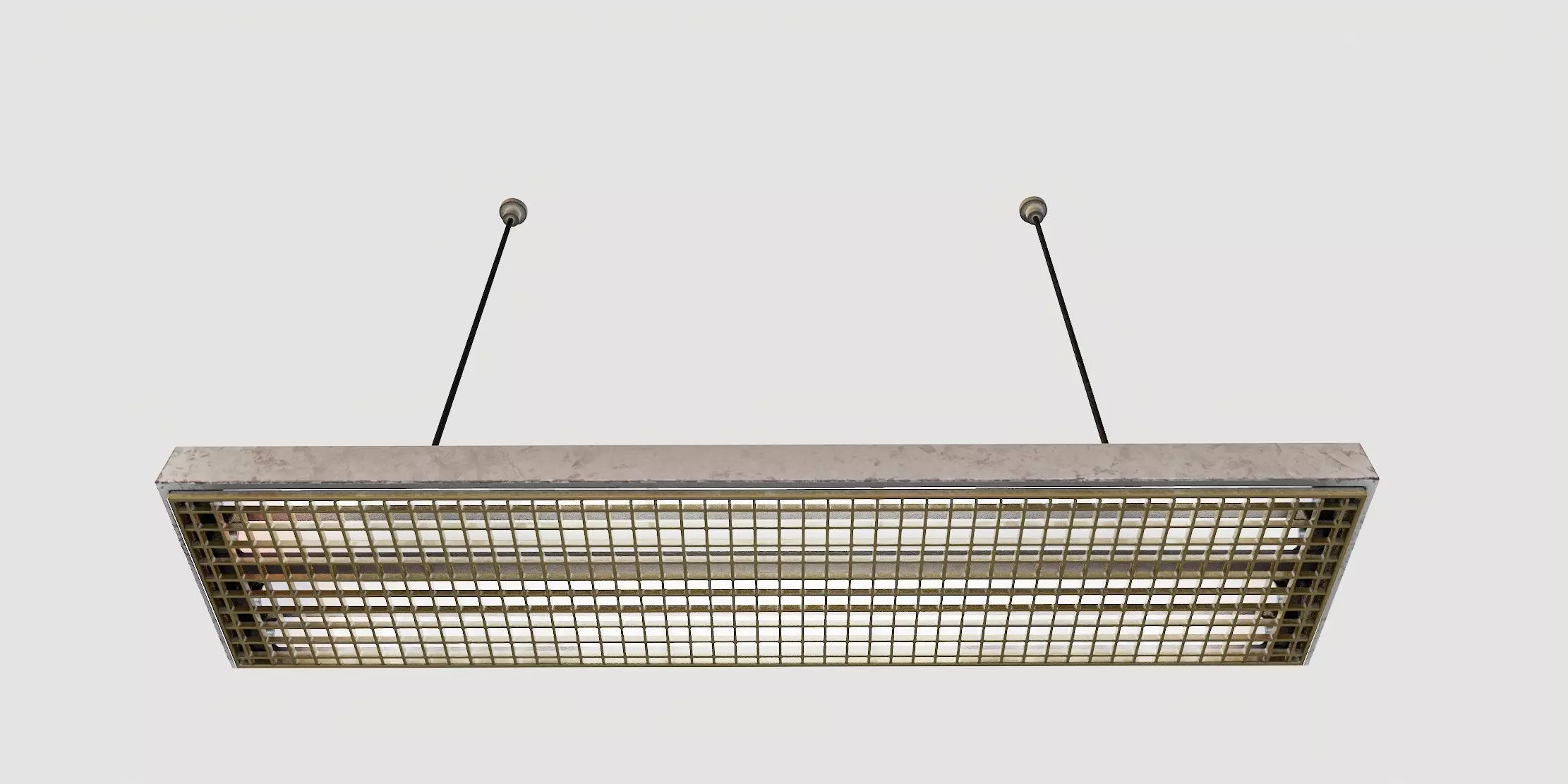 vintage fluorescent Ceiling Lamp Low-poly 3D model_28