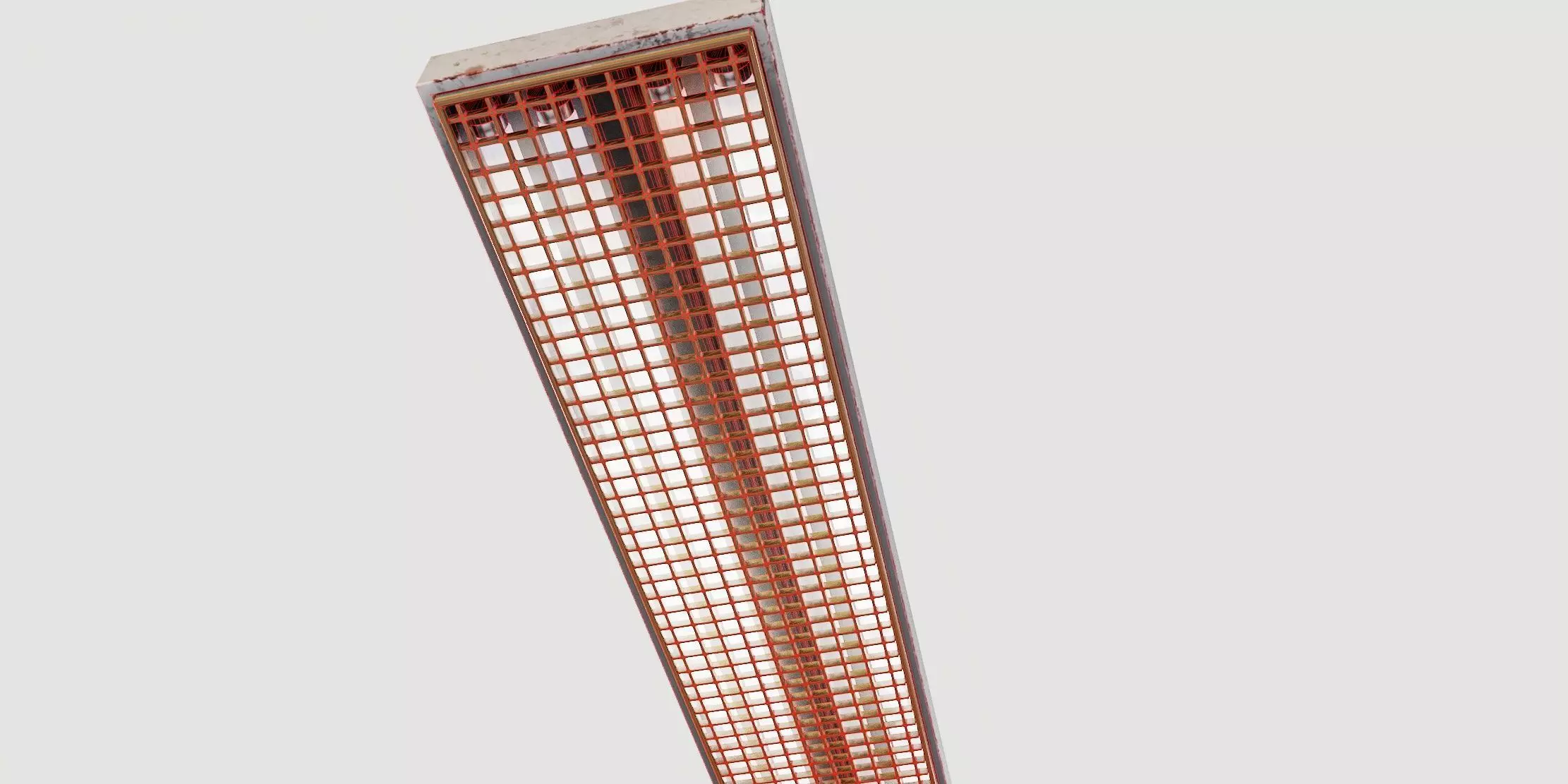 vintage fluorescent Ceiling Lamp Low-poly 3D model_26