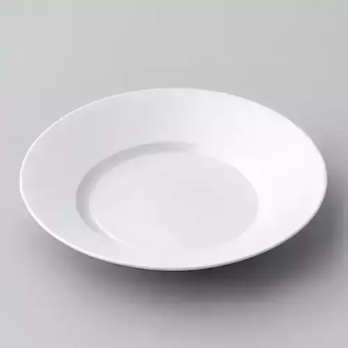 Realistic White Dinner Plate 3D Model