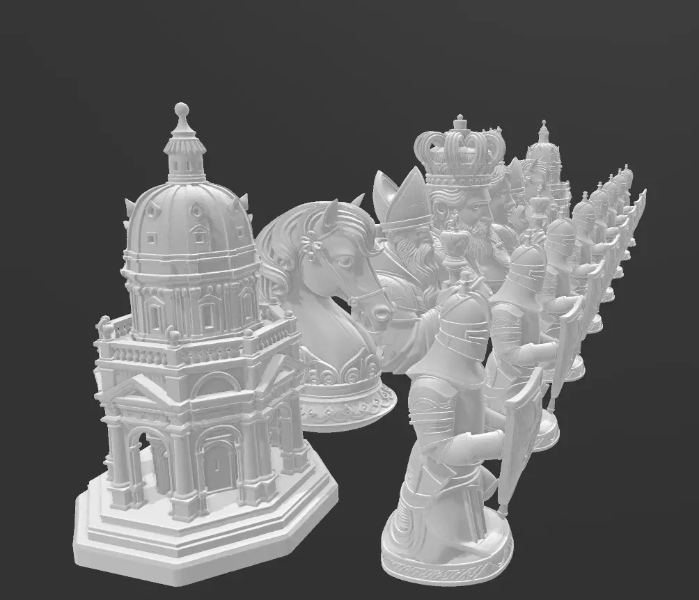 AJEDREZ PLATA Y ORO 3D print model_4