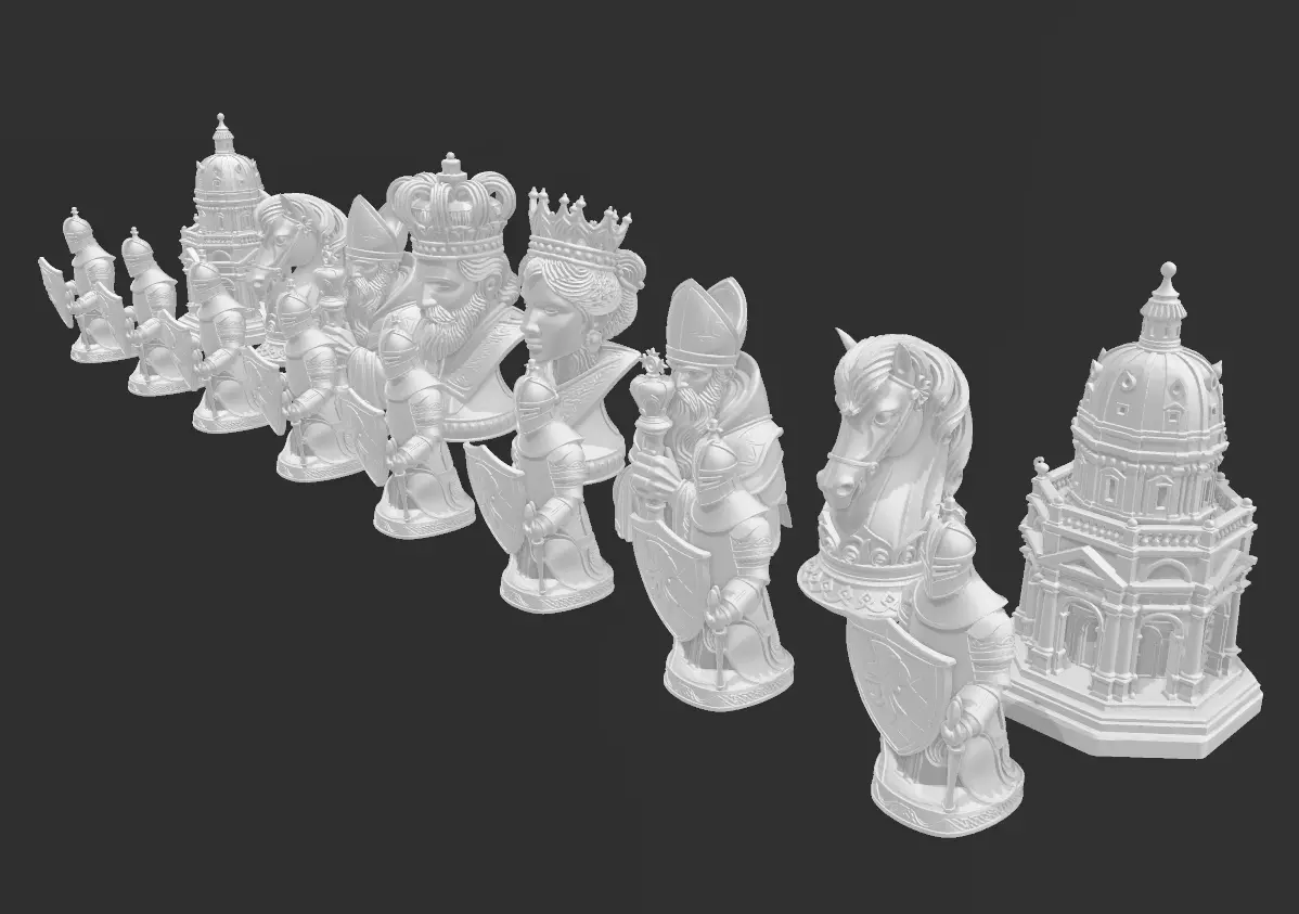 AJEDREZ PLATA Y ORO 3D print model_2