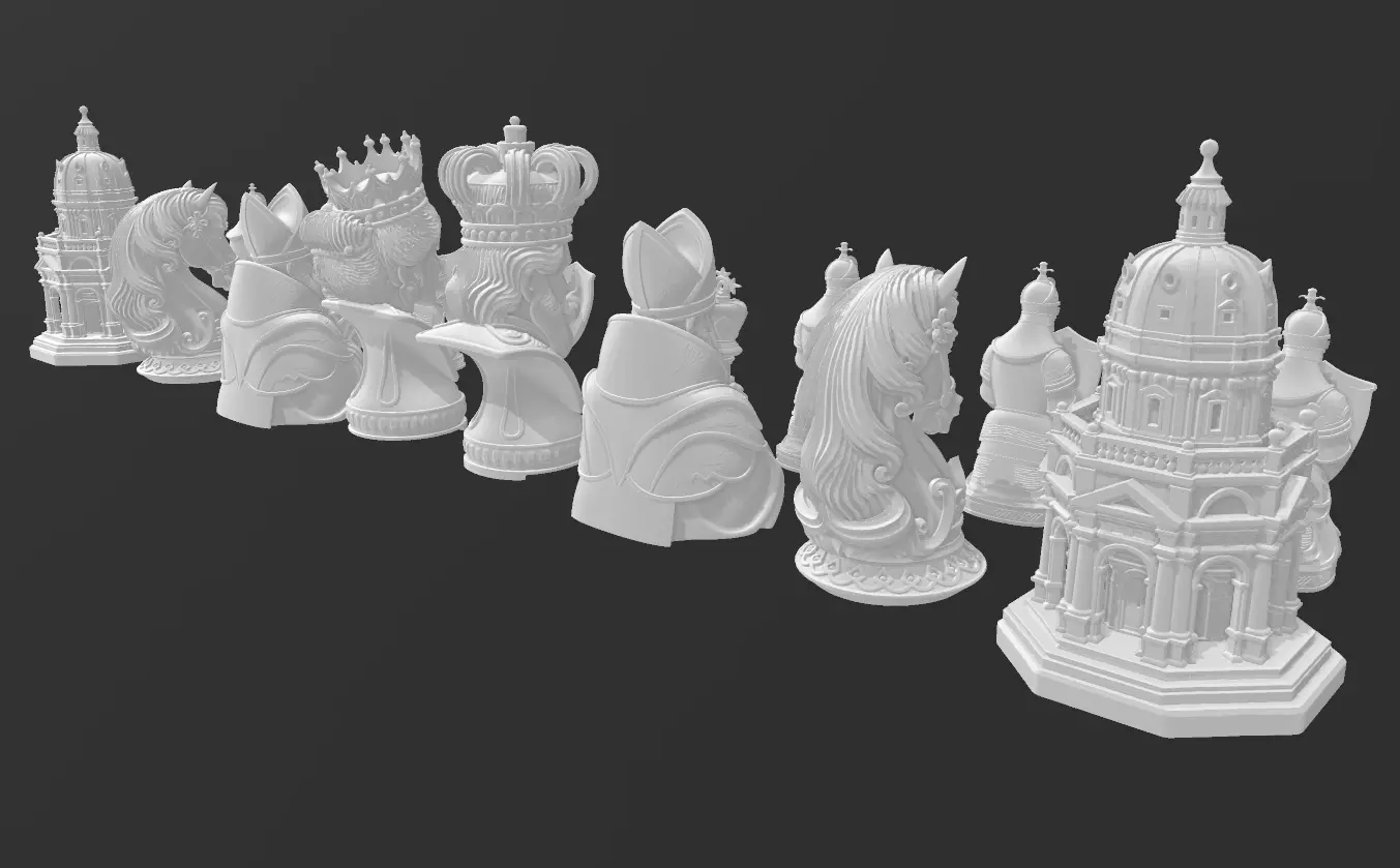 AJEDREZ PLATA Y ORO 3D print model_5