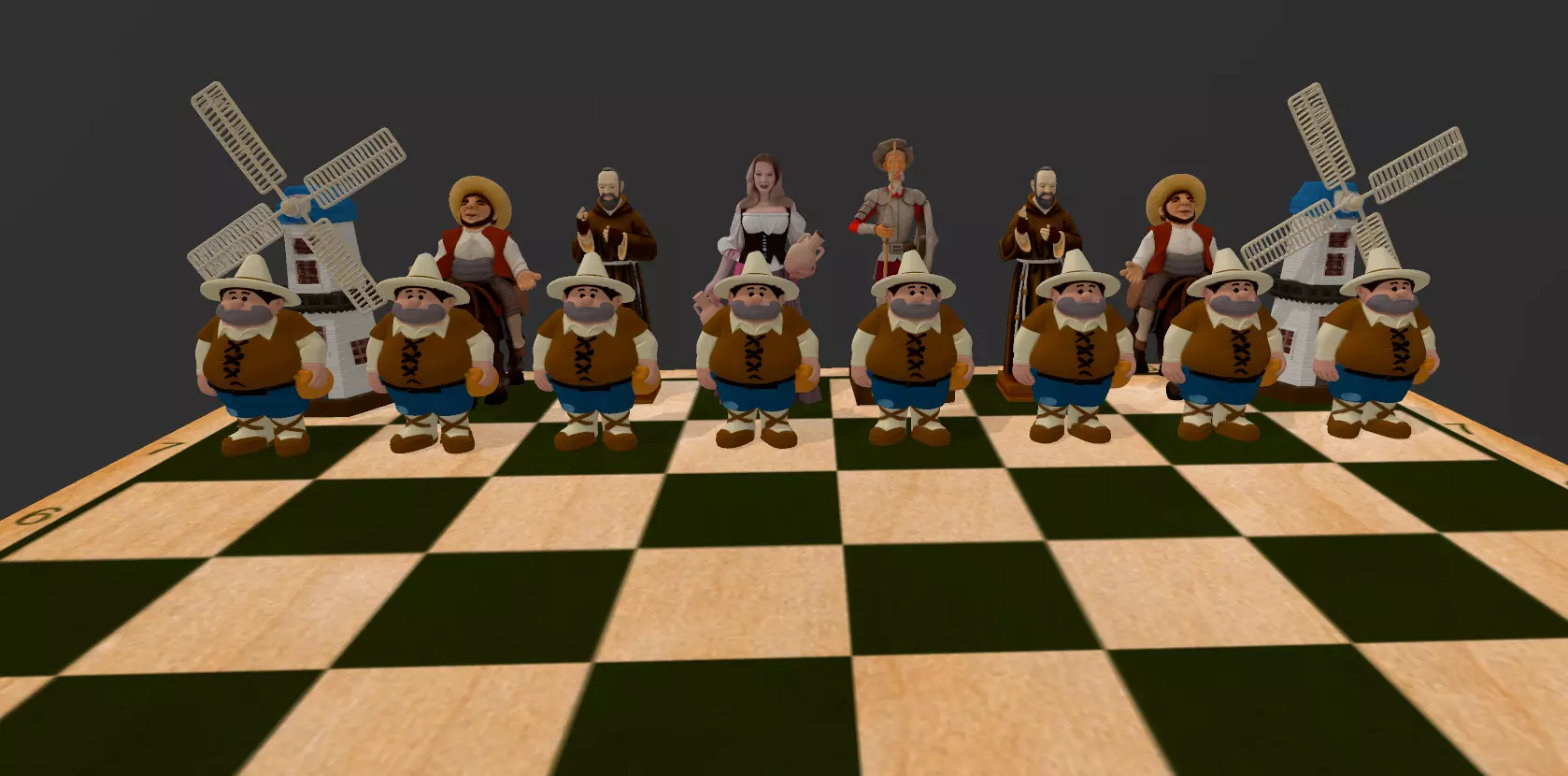 AJEDREZ DON QUIJOTE 3D print model_1