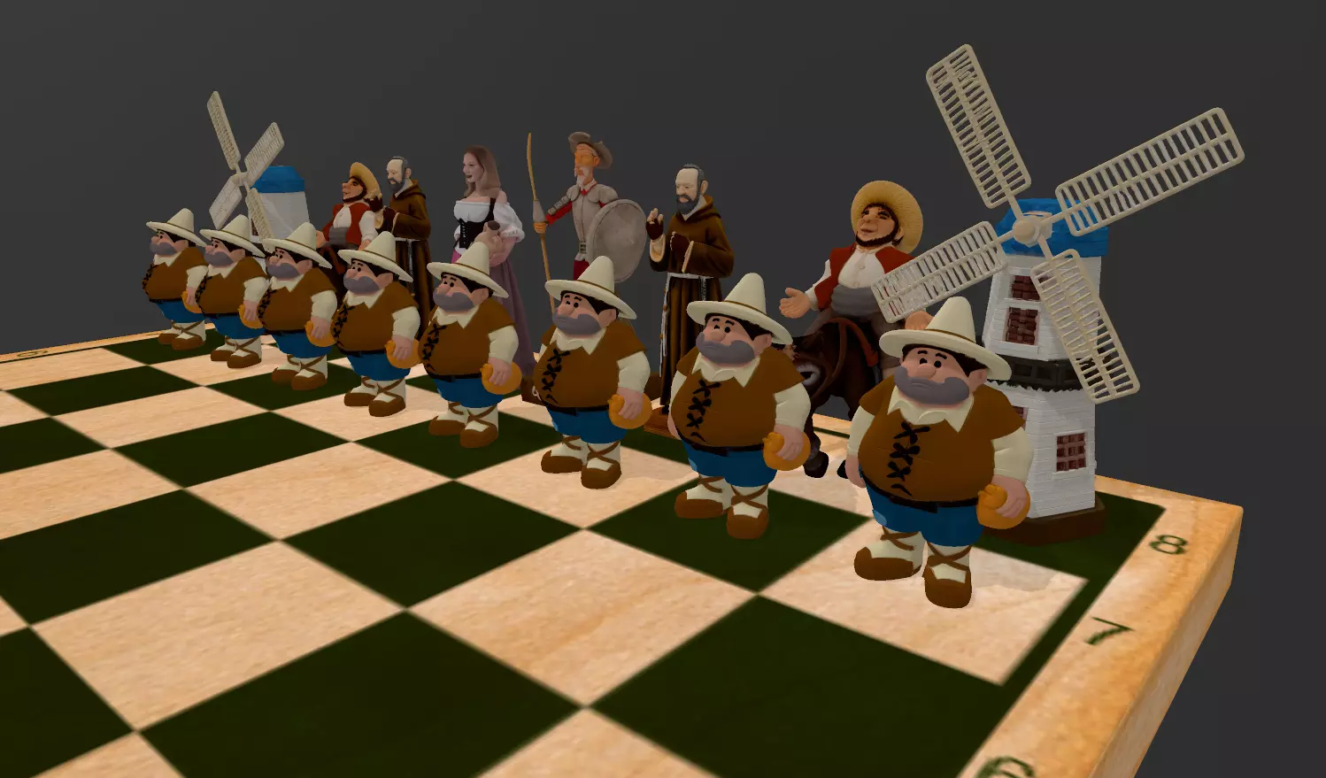 AJEDREZ DON QUIJOTE 3D print model_2