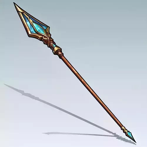 Stylized Fantasy Spear Game Asset Low-poly 3D model