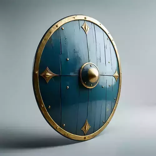 Realistic Medieval Round Wooden Shield