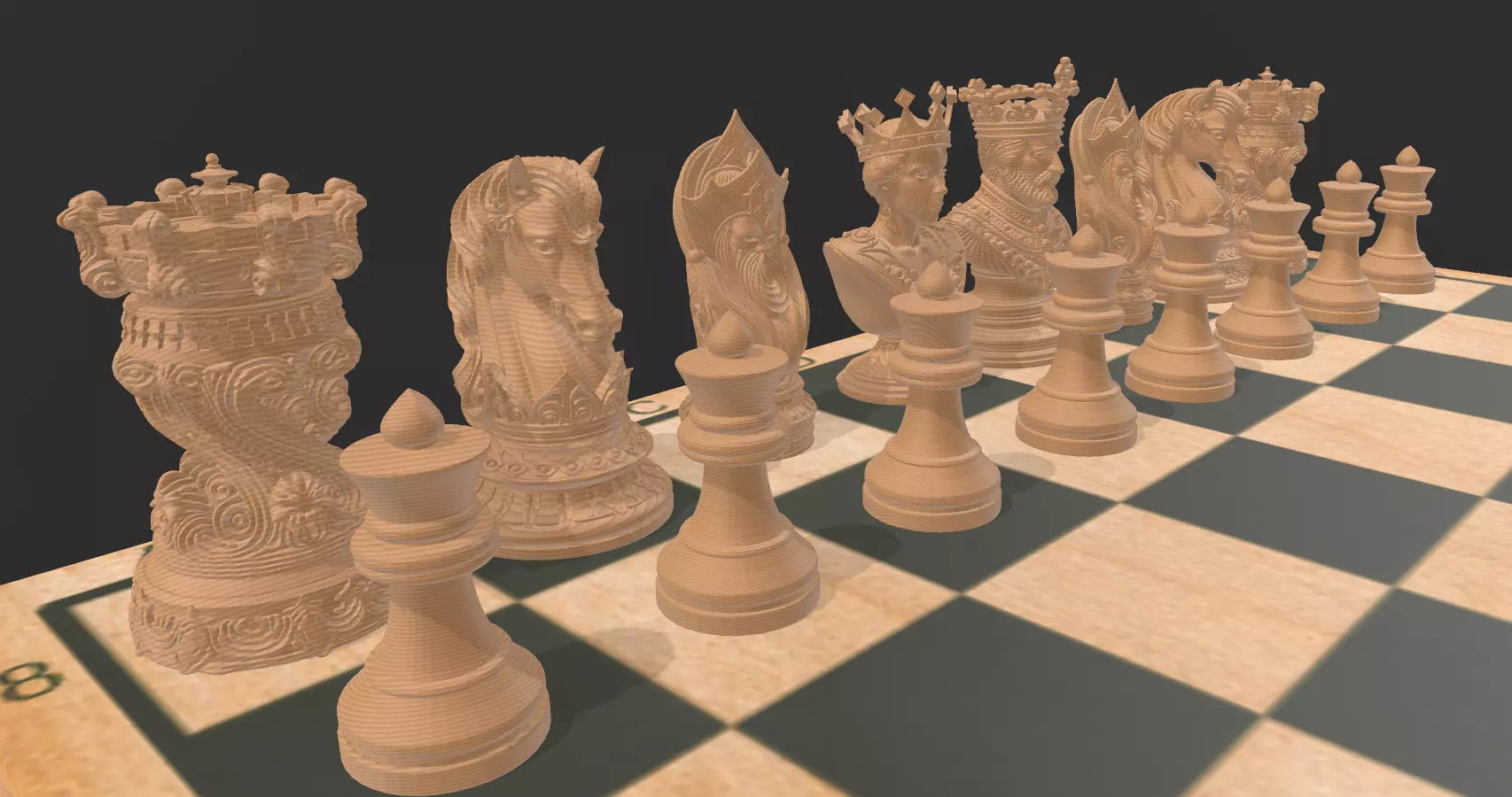 AJEDREZ DE LUJO 3D print model_1