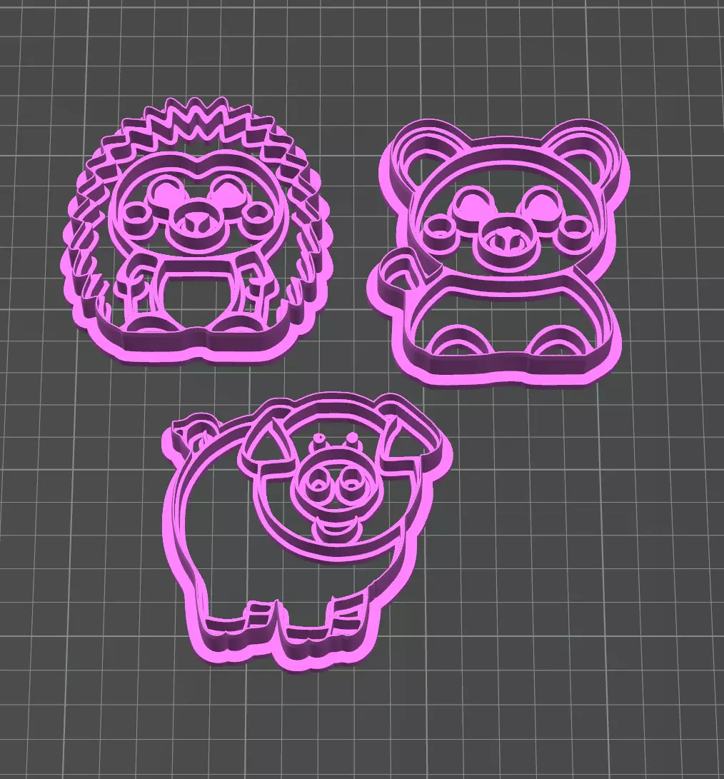 Animal cookie cutter 3D print model_0
