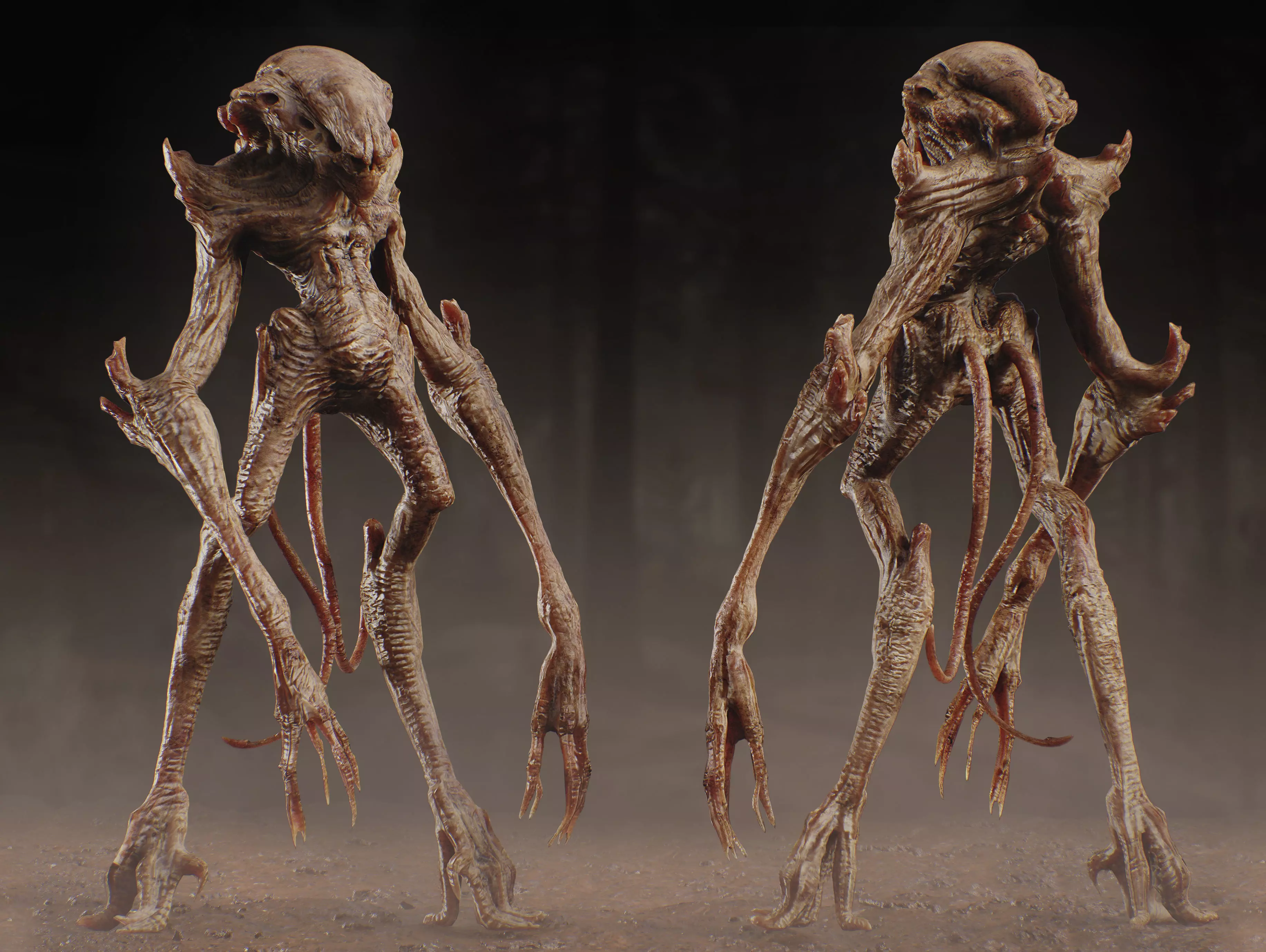 Alien Creature Low-poly 3D model_0