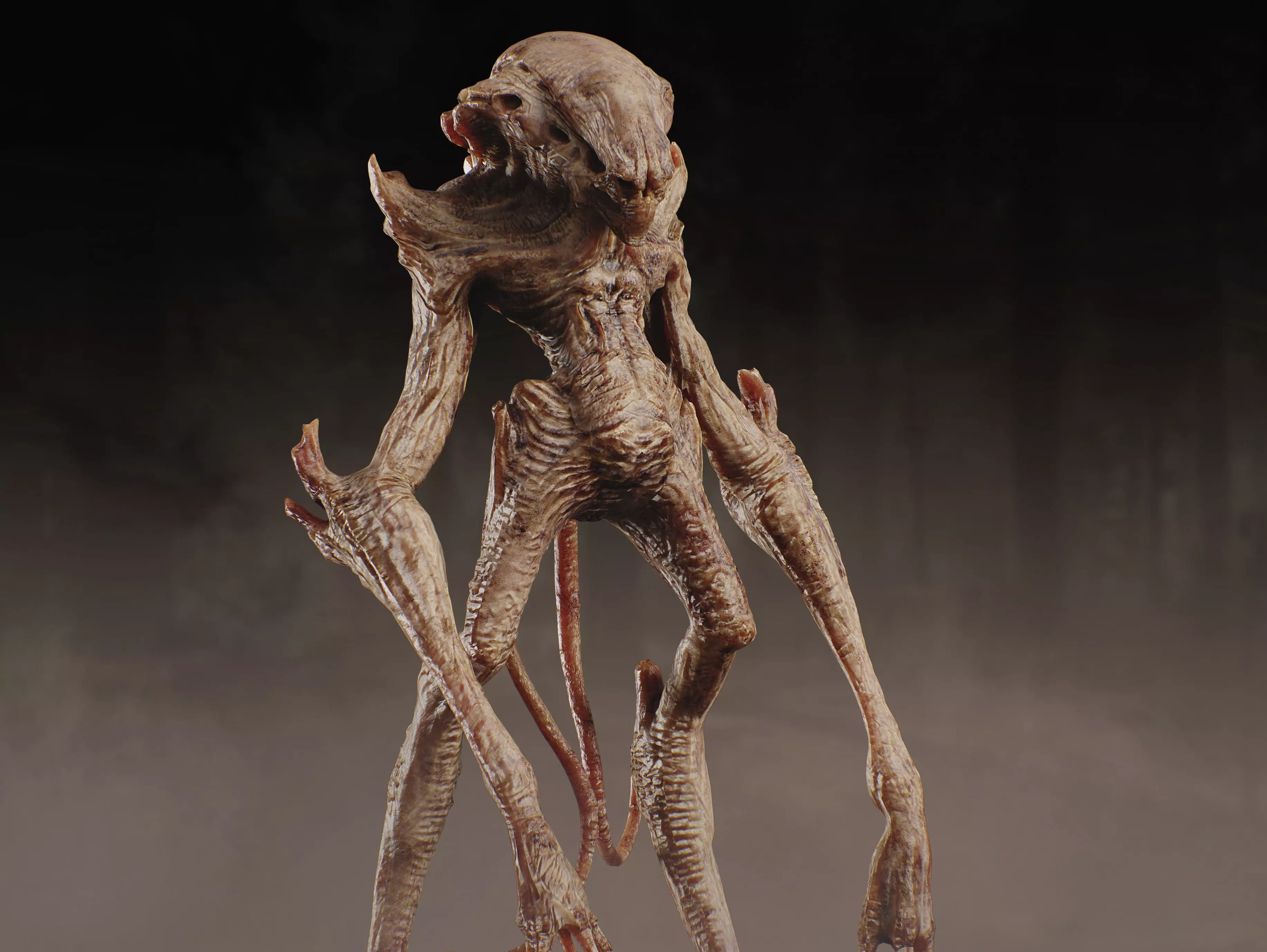 Alien Creature Low-poly 3D model_4