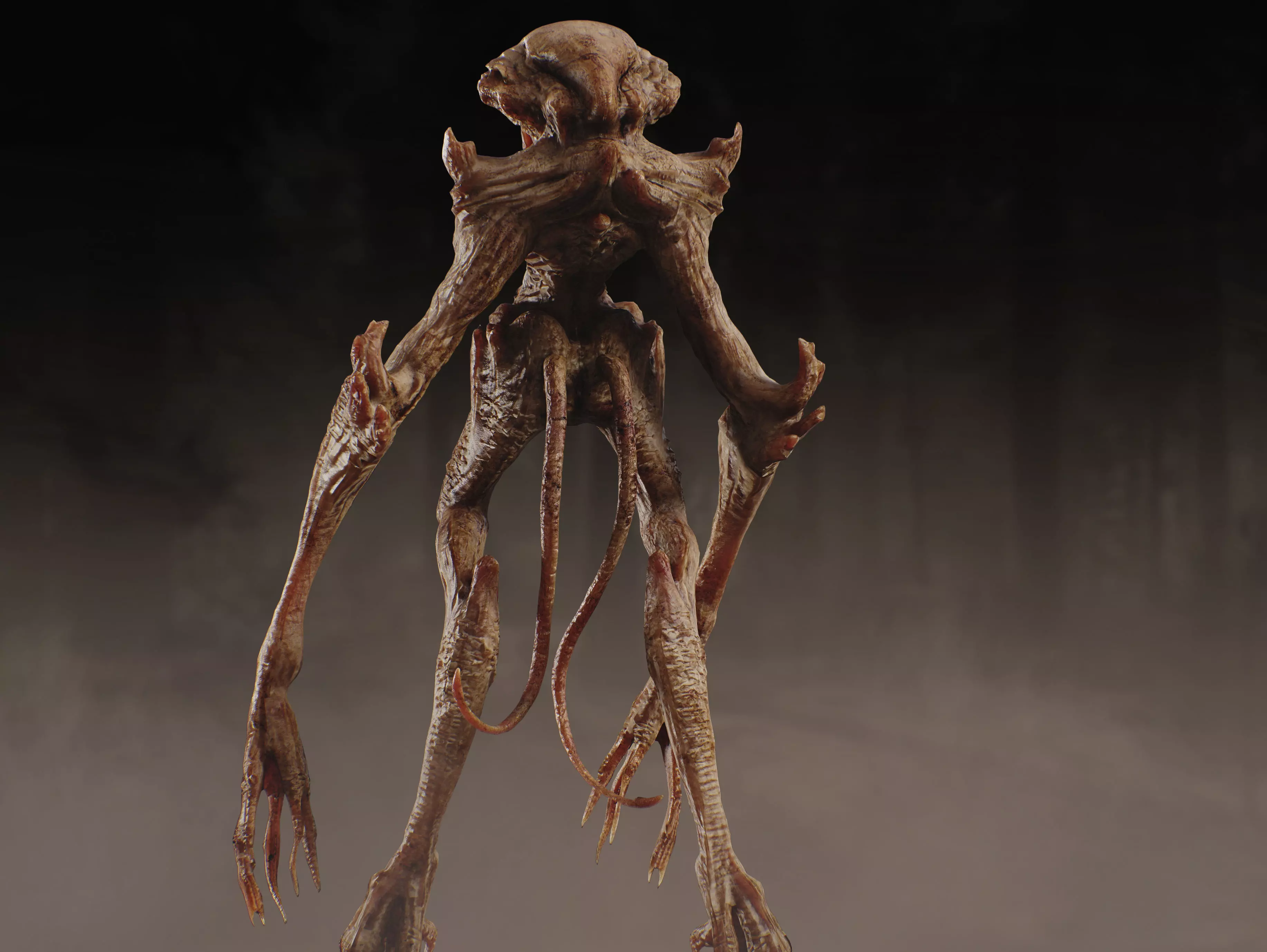 Alien Creature Low-poly 3D model_3