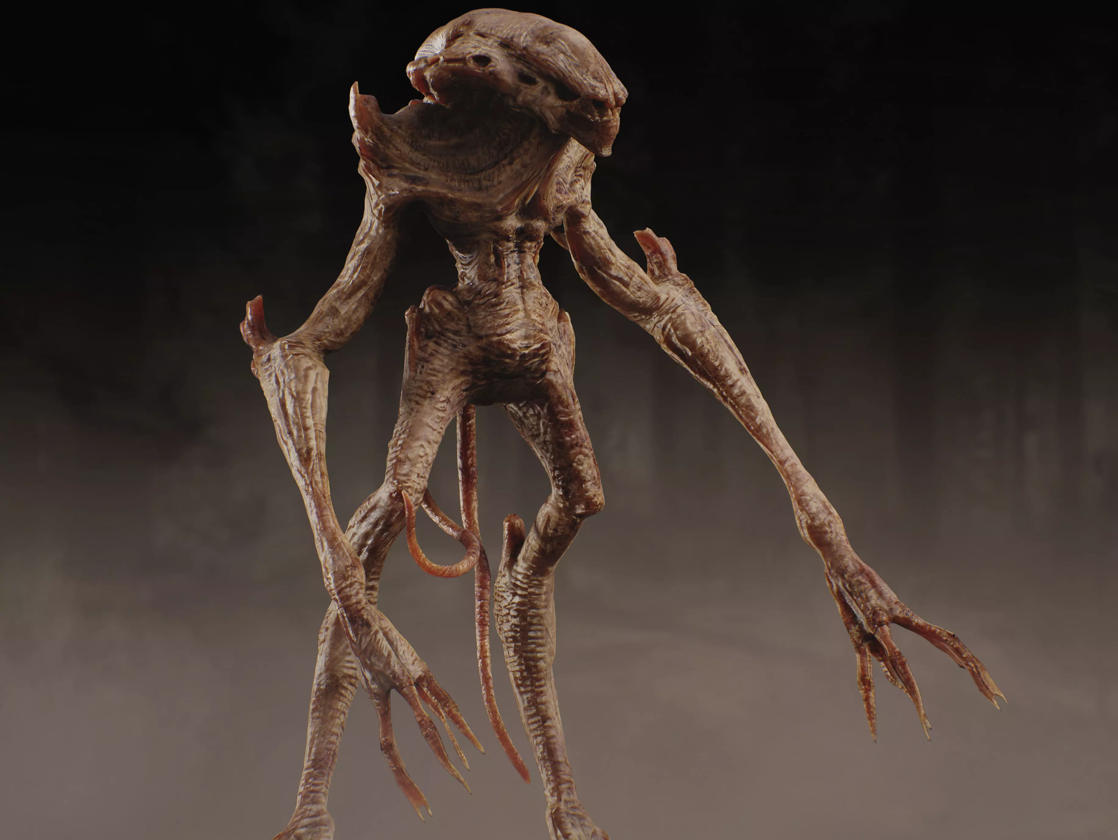 Alien Creature Low-poly 3D model_6