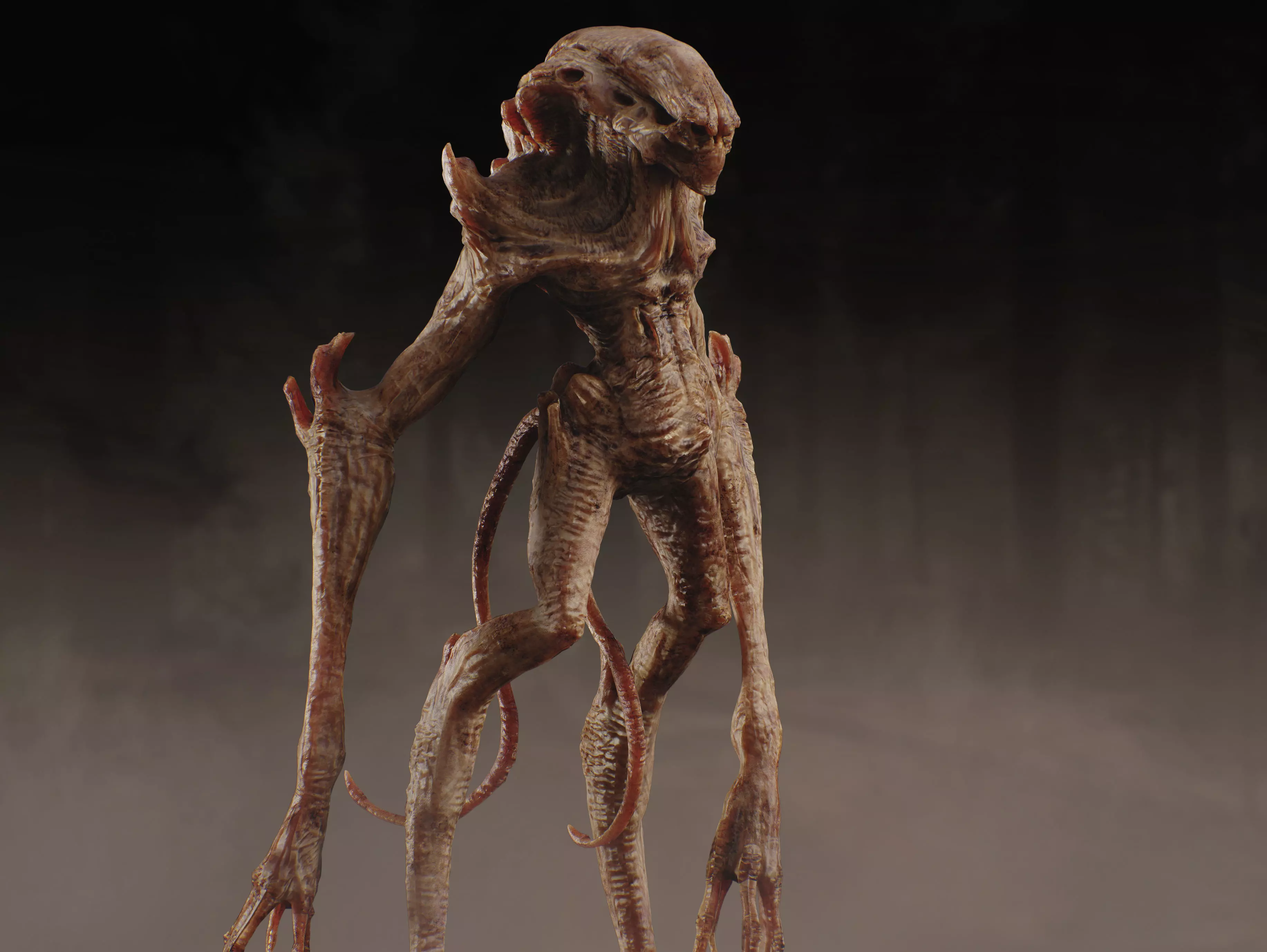 Alien Creature Low-poly 3D model_2