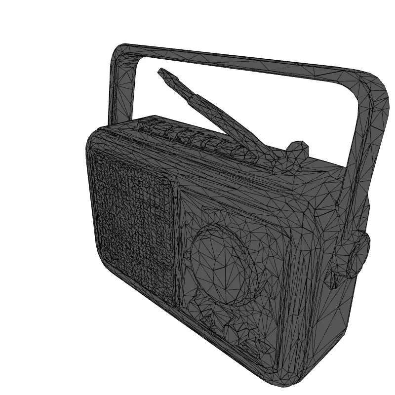 Retro Portable Transistor Radio 3D Model Low-poly 3D model_9