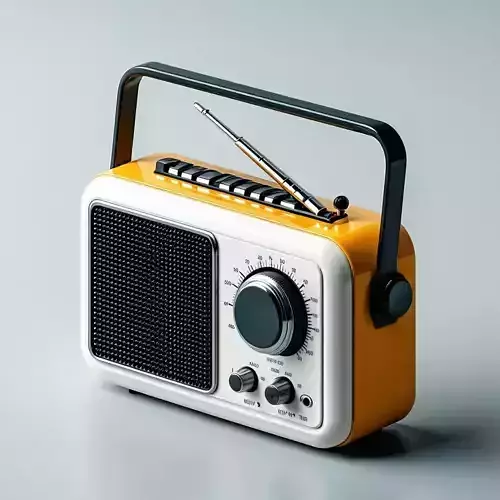Retro Portable Transistor Radio 3D Model