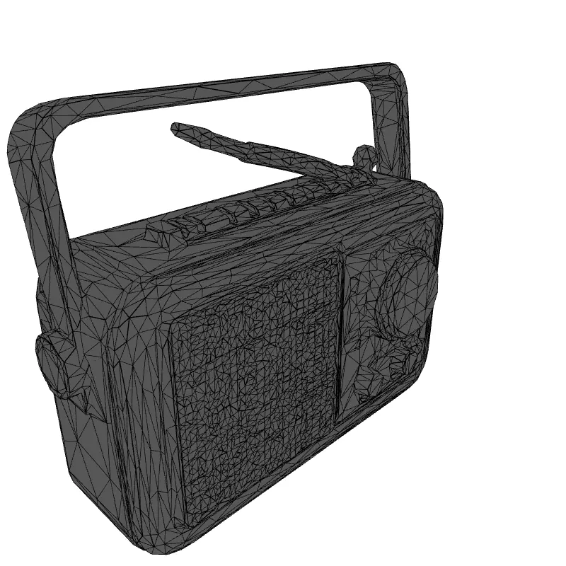 Retro Portable Transistor Radio 3D Model Low-poly 3D model_1