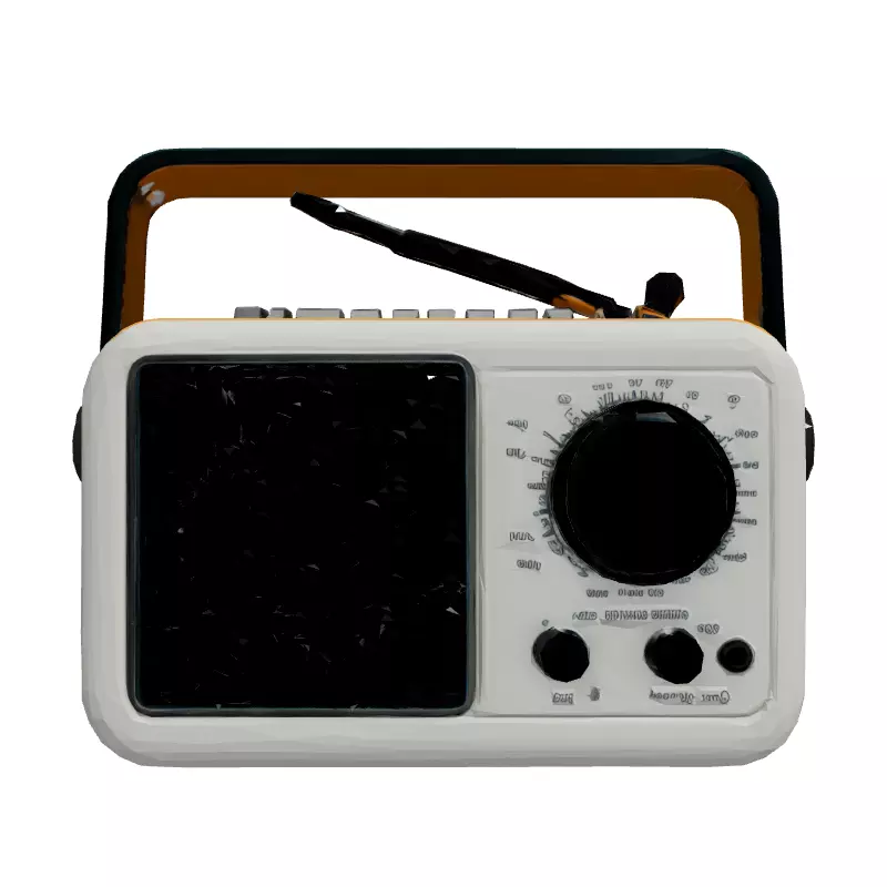 Retro Portable Transistor Radio 3D Model Low-poly 3D model_4