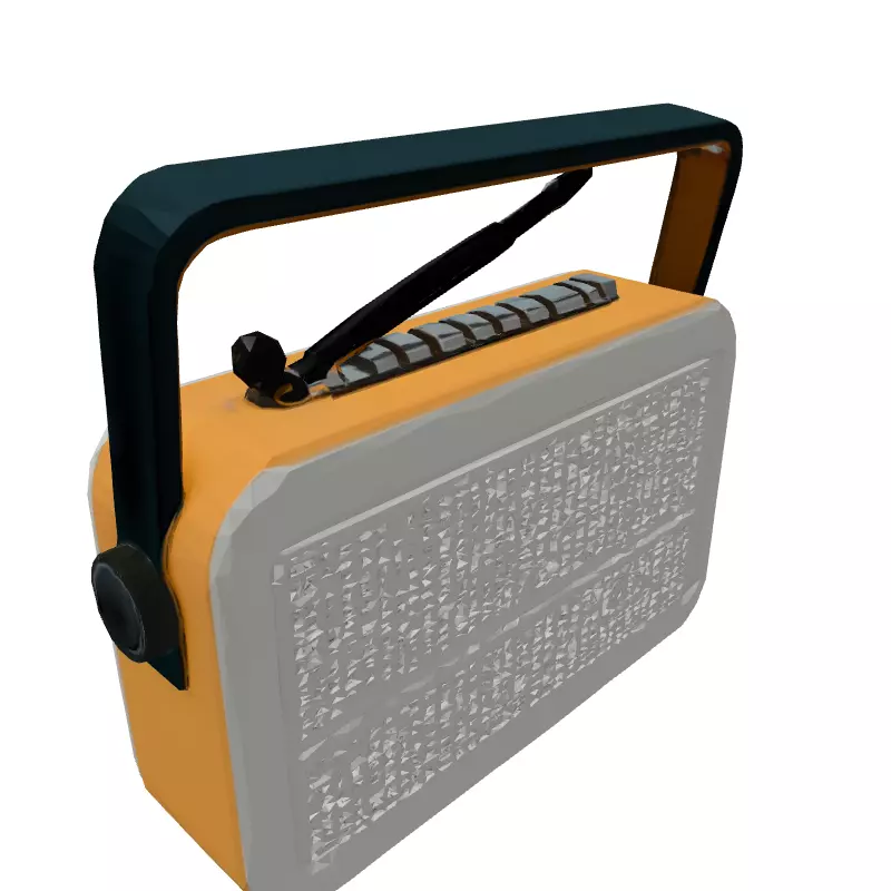 Retro Portable Transistor Radio 3D Model Low-poly 3D model_5