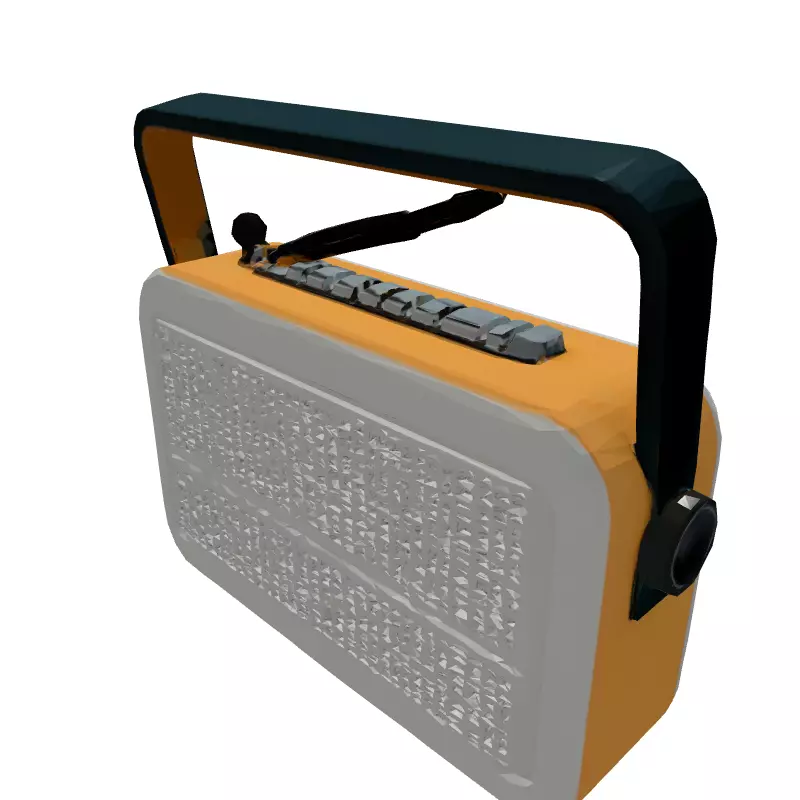 Retro Portable Transistor Radio 3D Model Low-poly 3D model_6