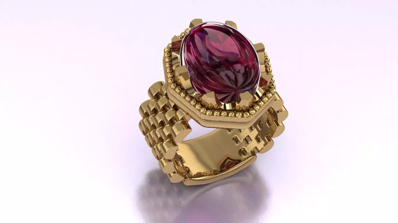 Ring Jewelry model - Hexa Band for him 3D print model