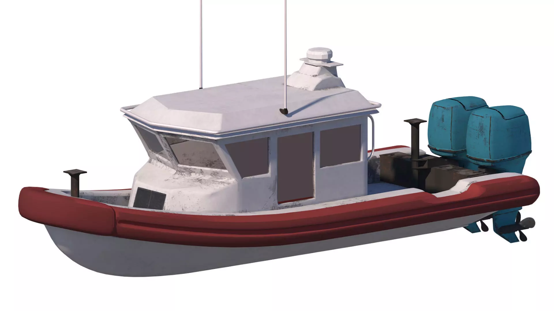 Tug Ship tugboat low poly Low-poly ap Low-poly 3D model_2
