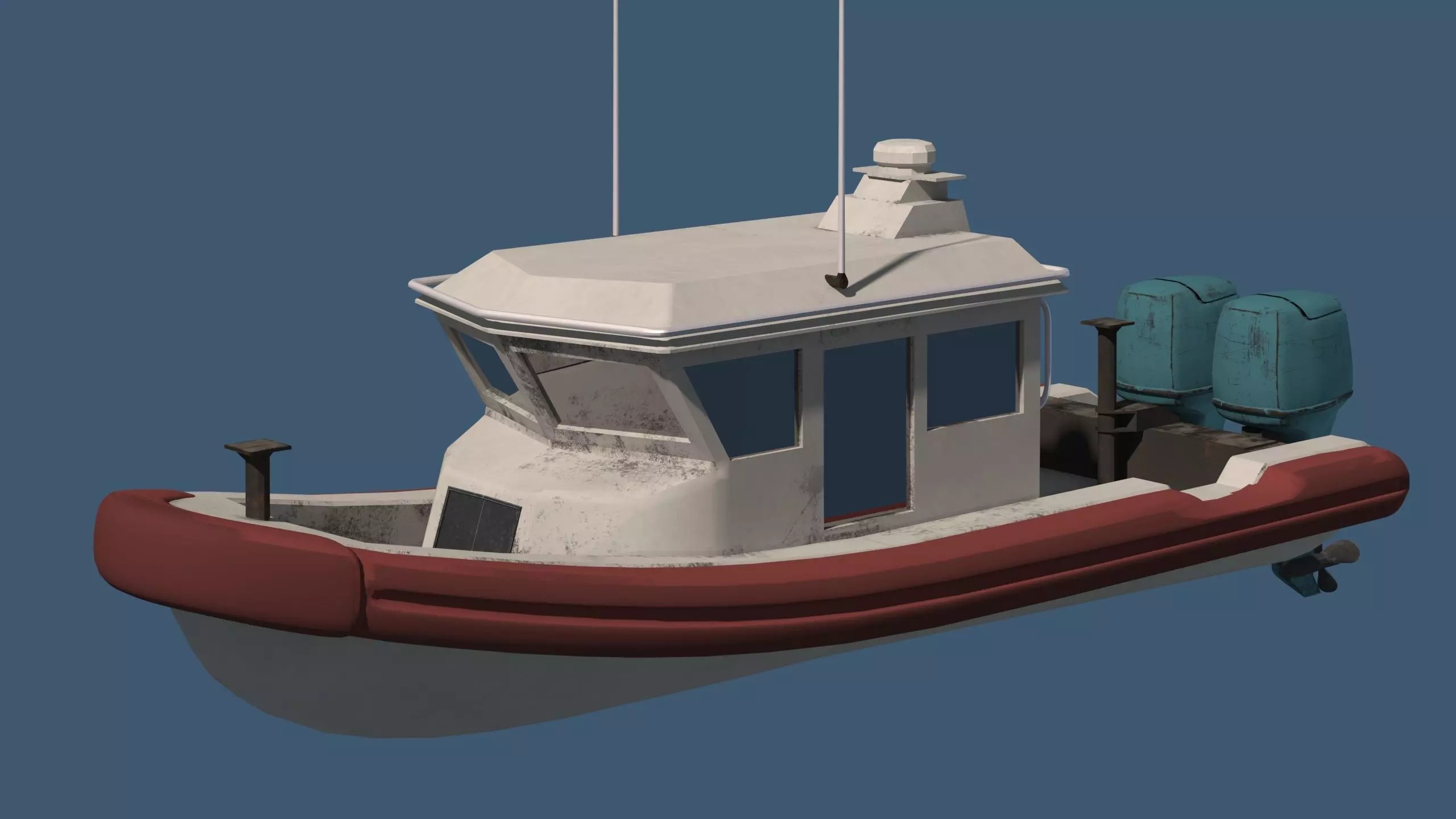 Tug Ship tugboat low poly Low-poly ap Low-poly 3D model_1