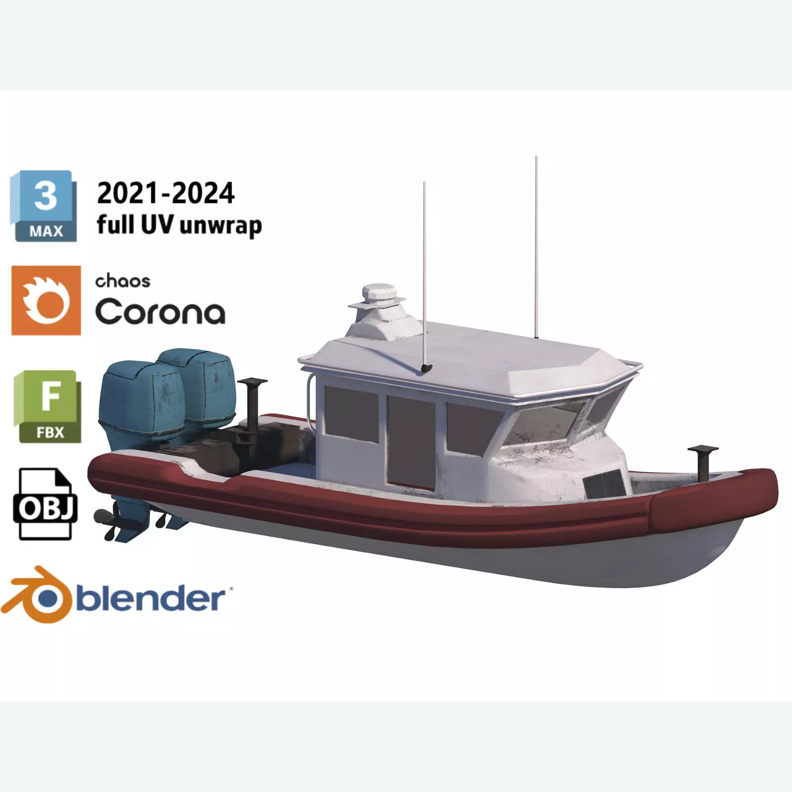 Tug Ship tugboat low poly Low-poly ap Low-poly 3D model_0