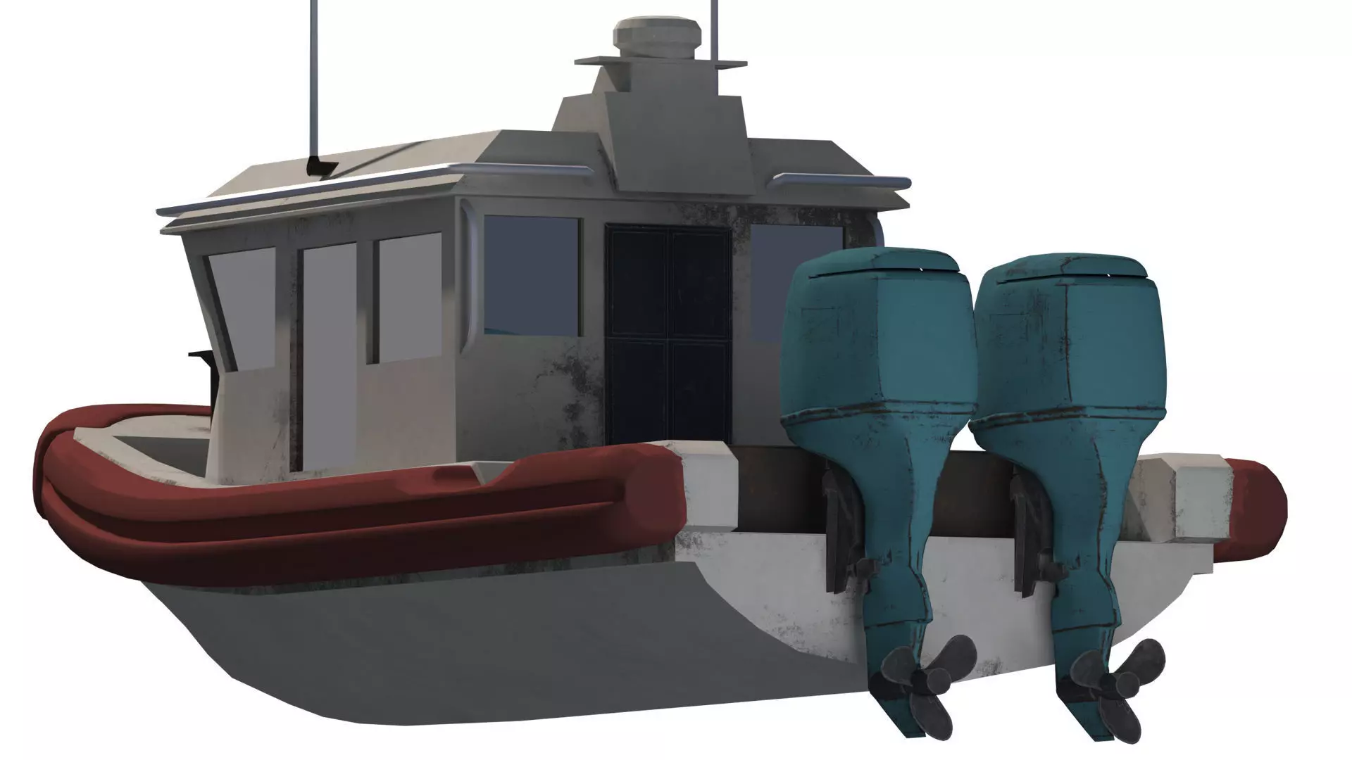 Tug Ship tugboat low poly Low-poly ap Low-poly 3D model_10