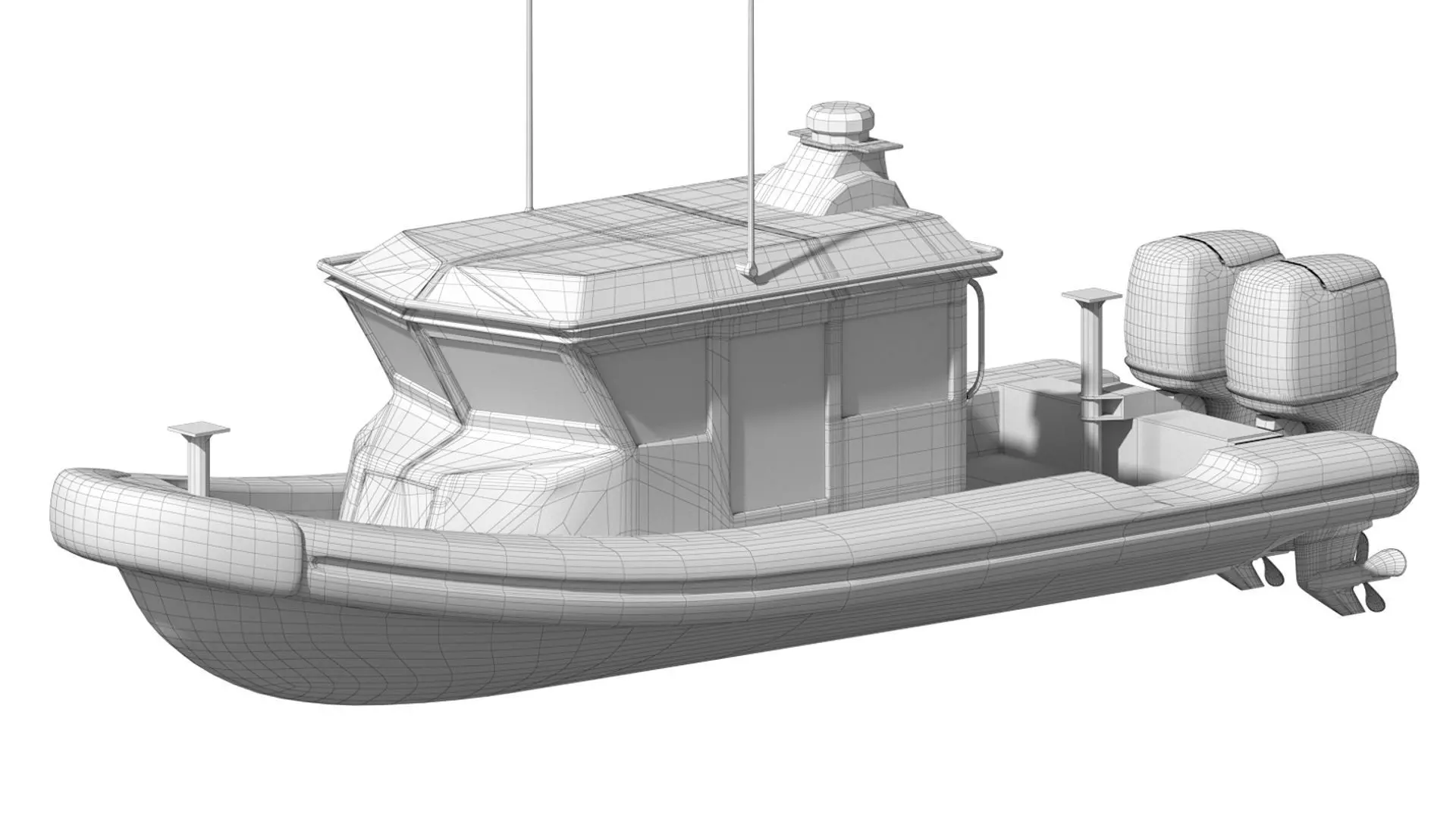 Tug Ship tugboat low poly Low-poly ap Low-poly 3D model_11