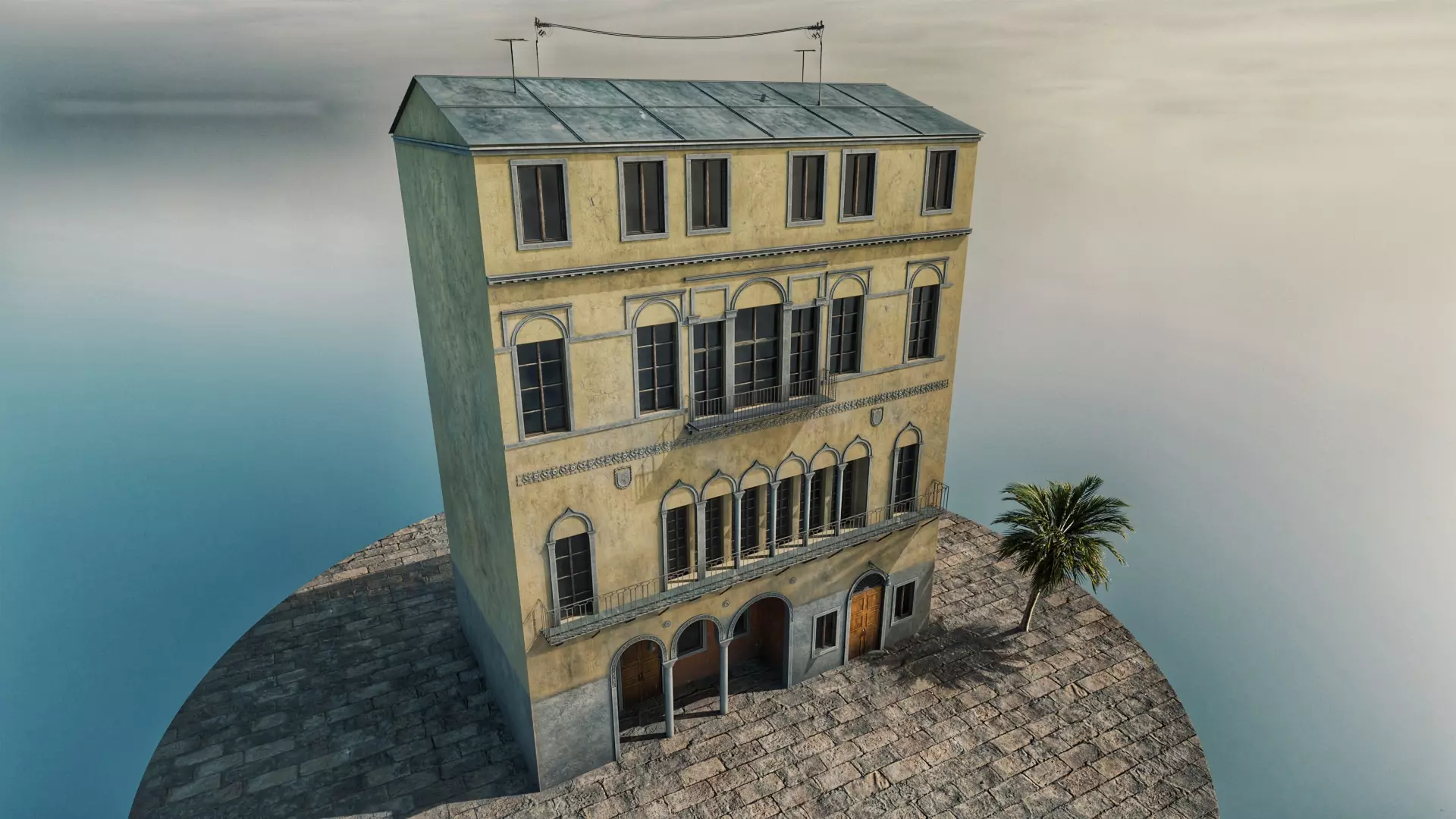 Italian living house 3D model_3