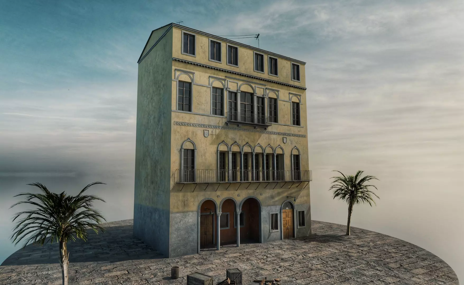 Italian living house 3D model_1
