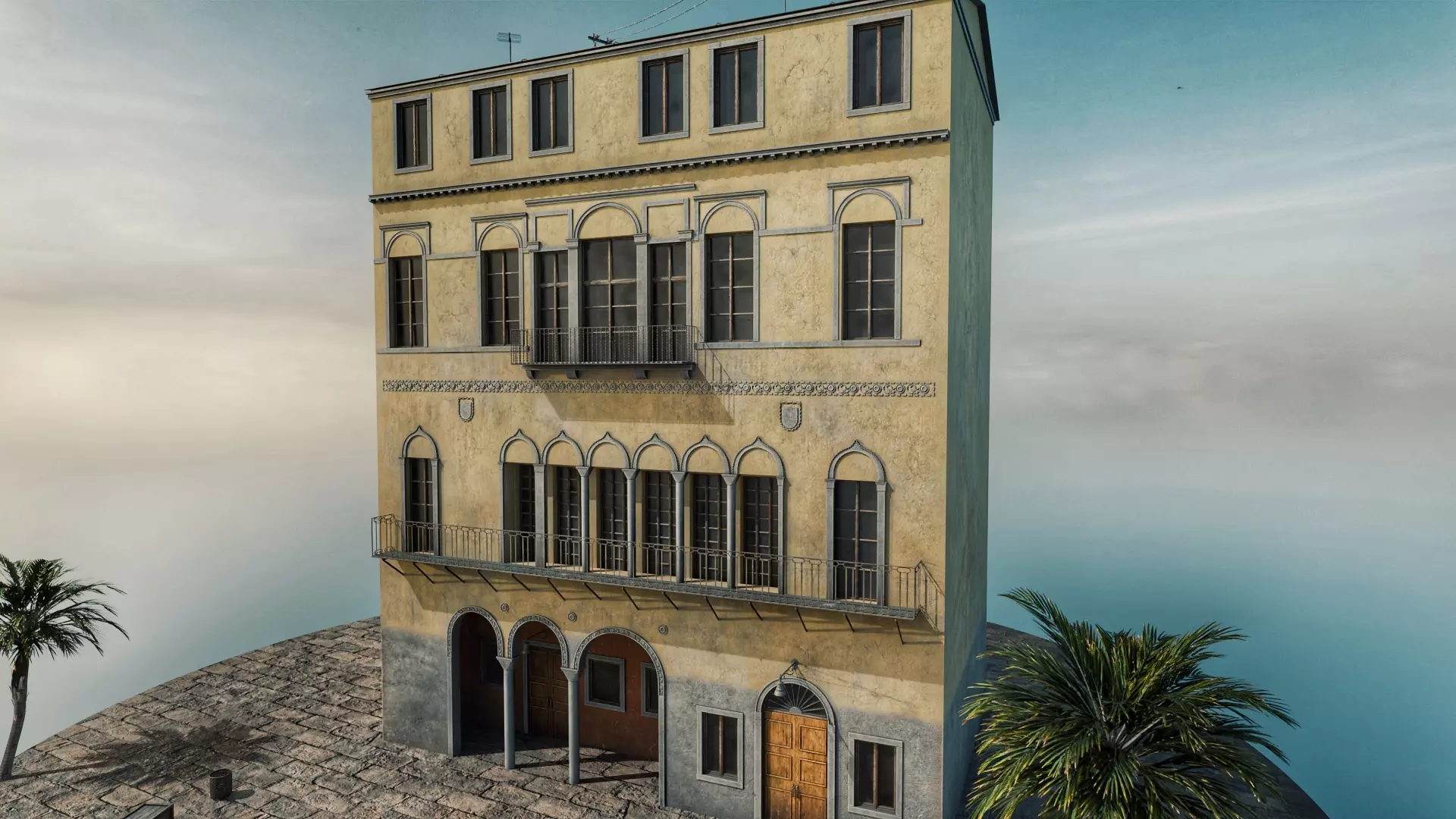 Italian living house 3D model_0